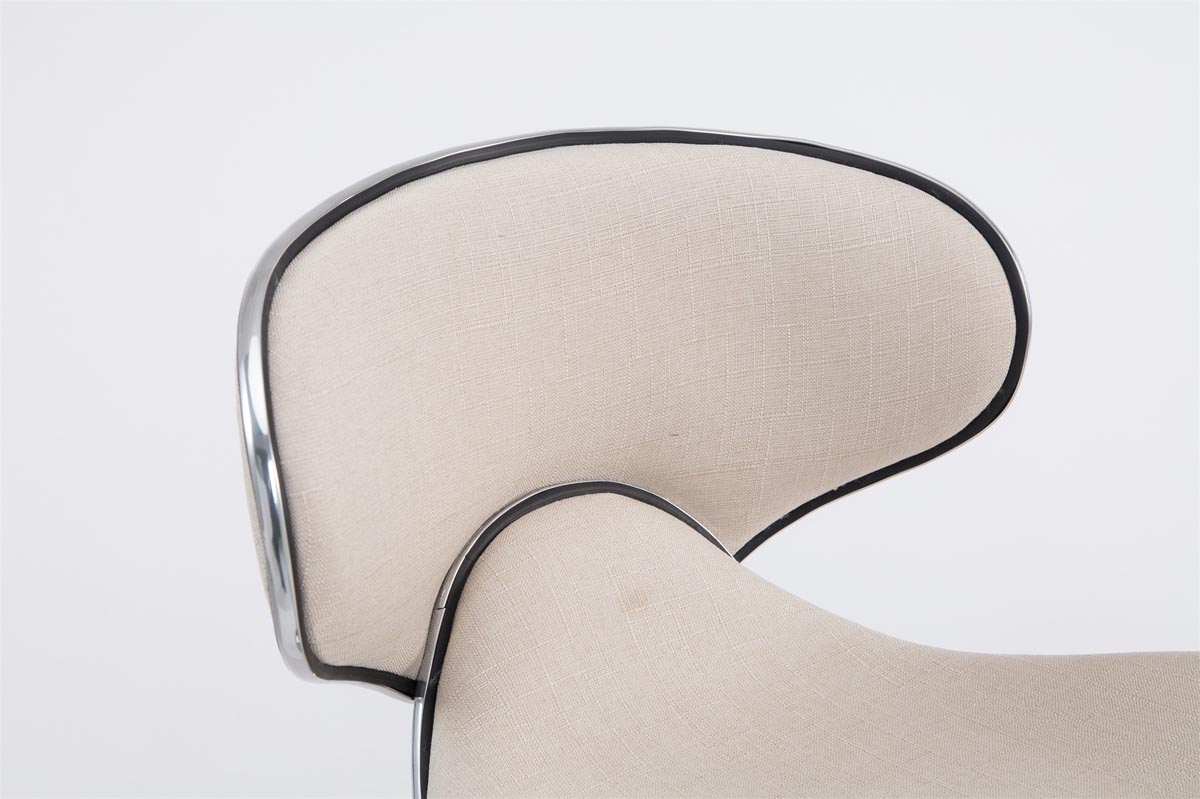Barhocker Las Vegas V2 Stoff creme chrom