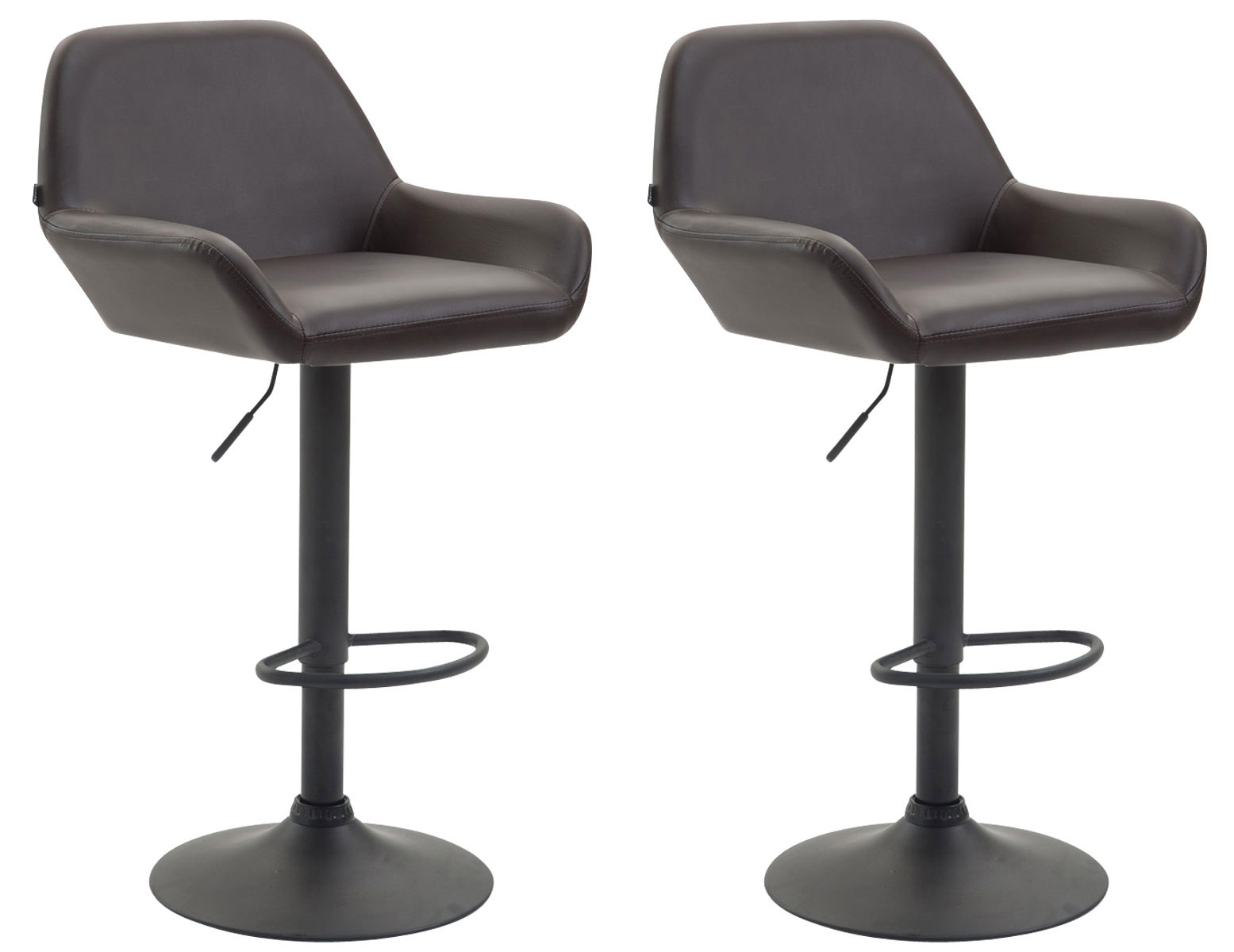 2er Set Barhocker Braga Kunstleder braun schwarz