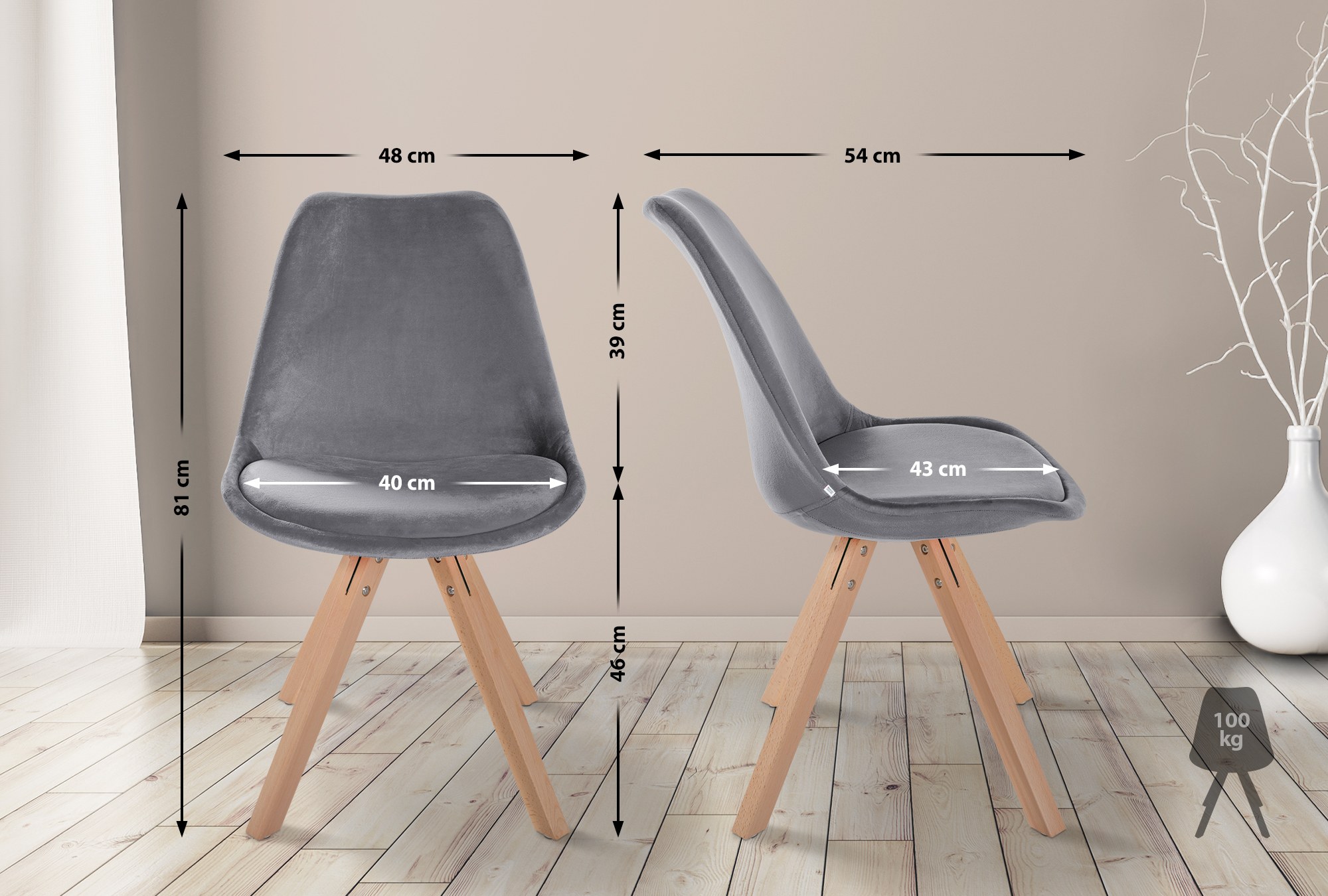 4er Set Stühle Sofia Samt