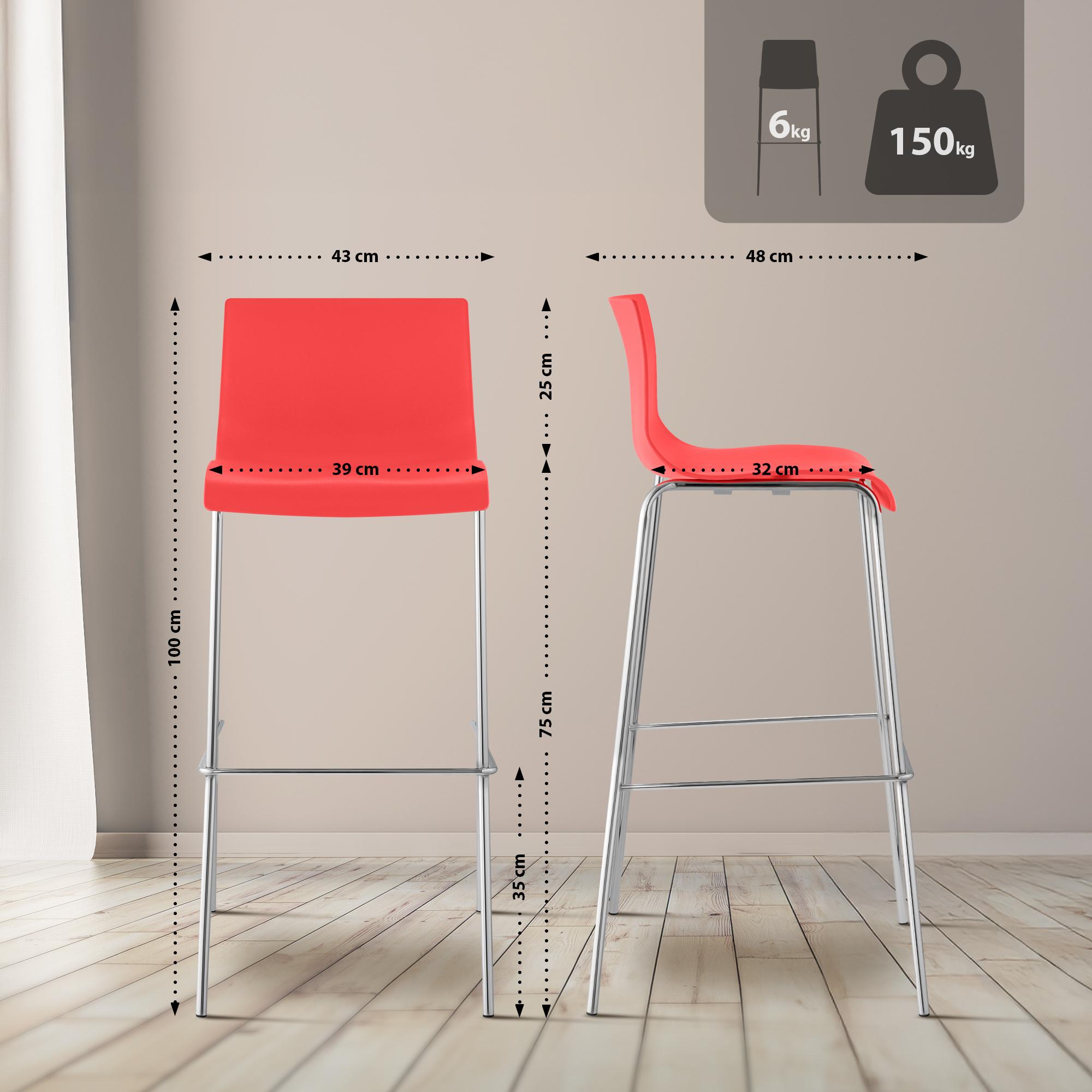 Barhocker Hover Kunststoff 4-Fuß Gestell