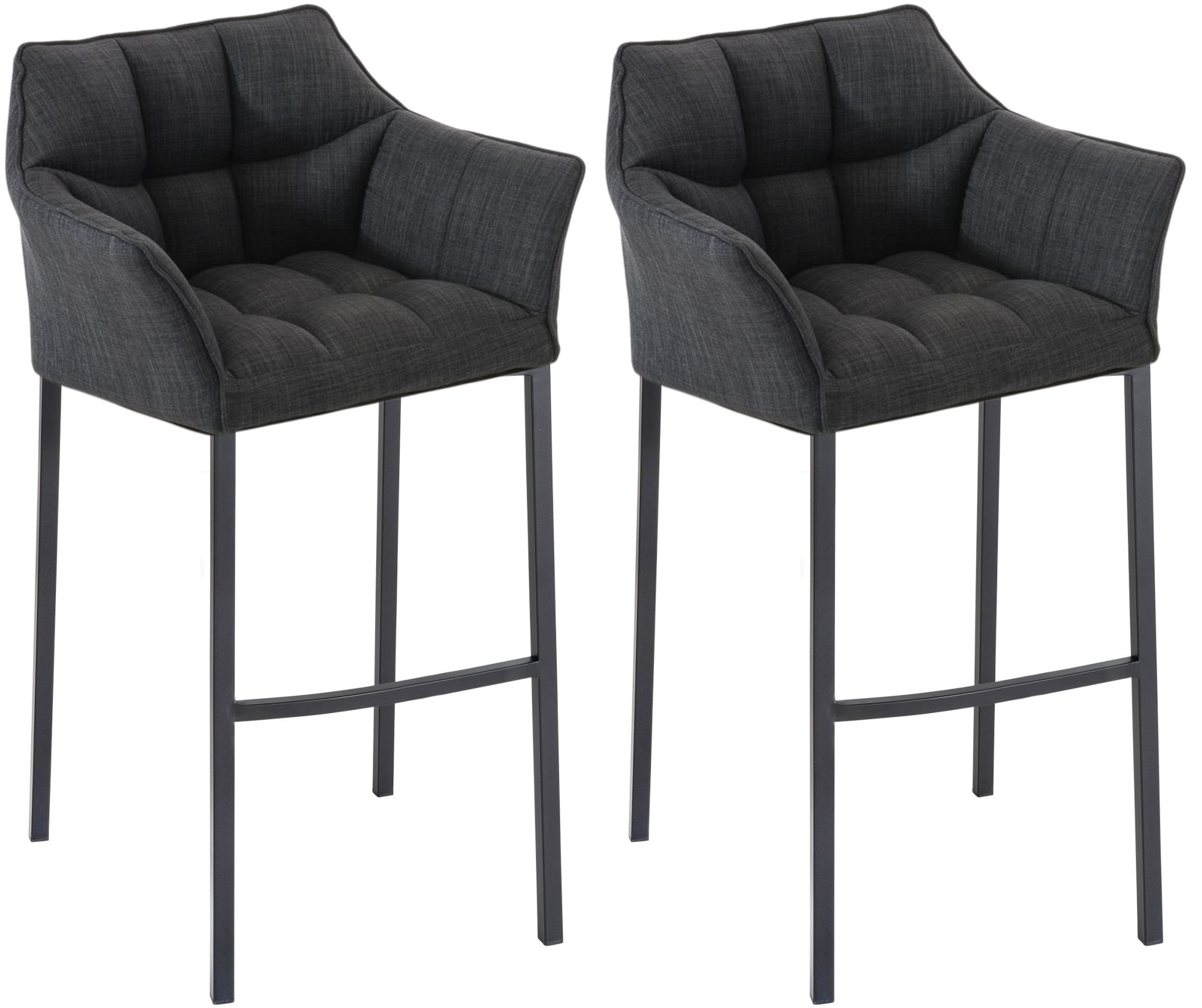 2er Set Barhocker Damaso Stoff mit Vierfußgestellen