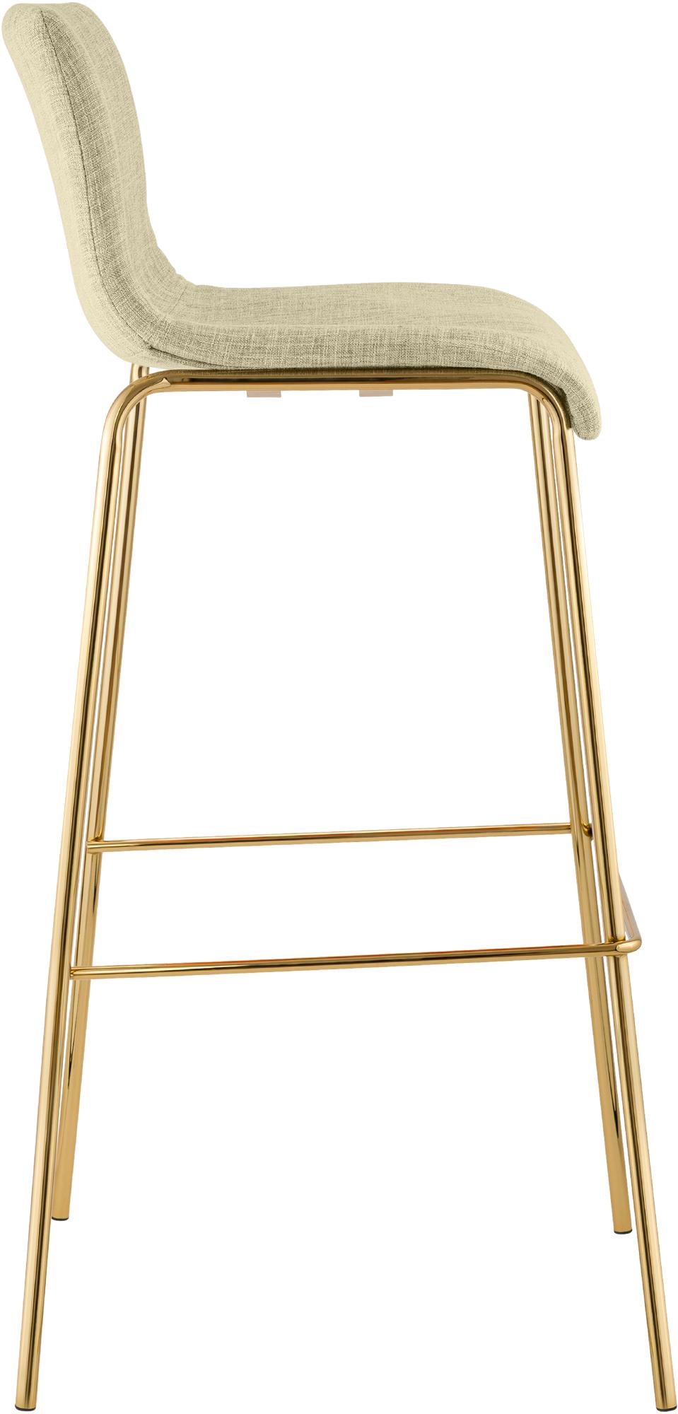 Barhocker Hover Stoff Vierfußgestell Gold