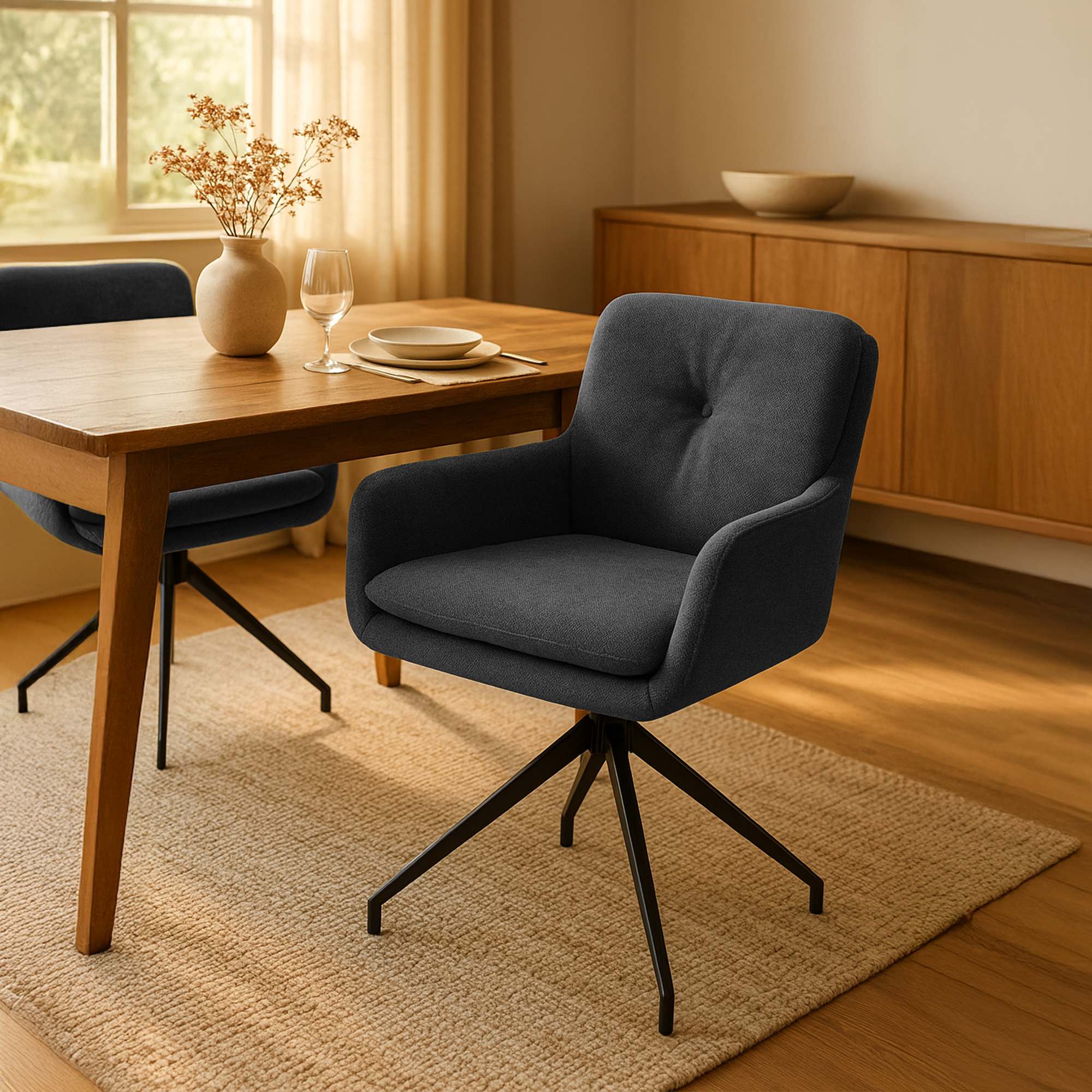 2er Set Esszimmerstühle Pickett Stoff