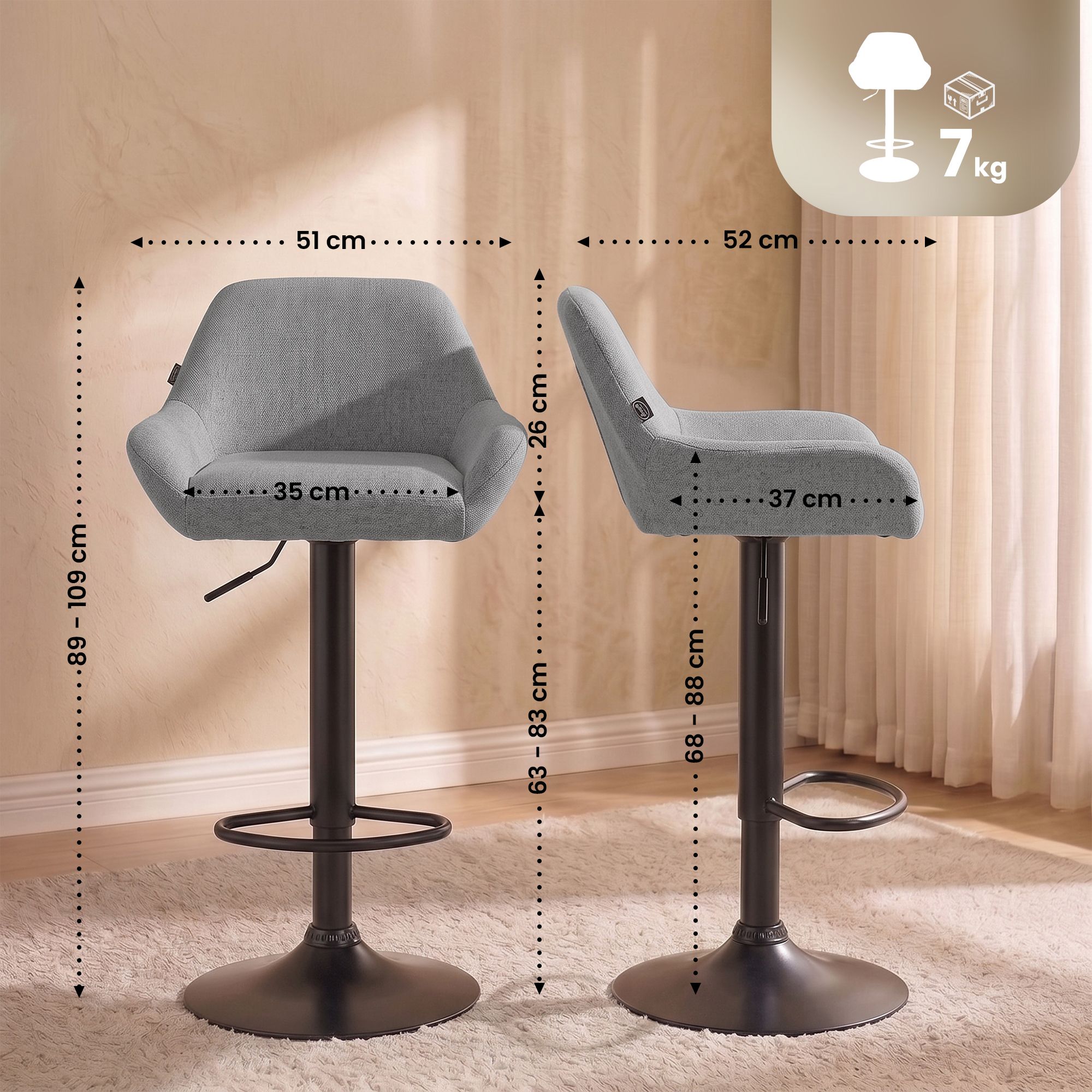 Barhocker Braga Stoff