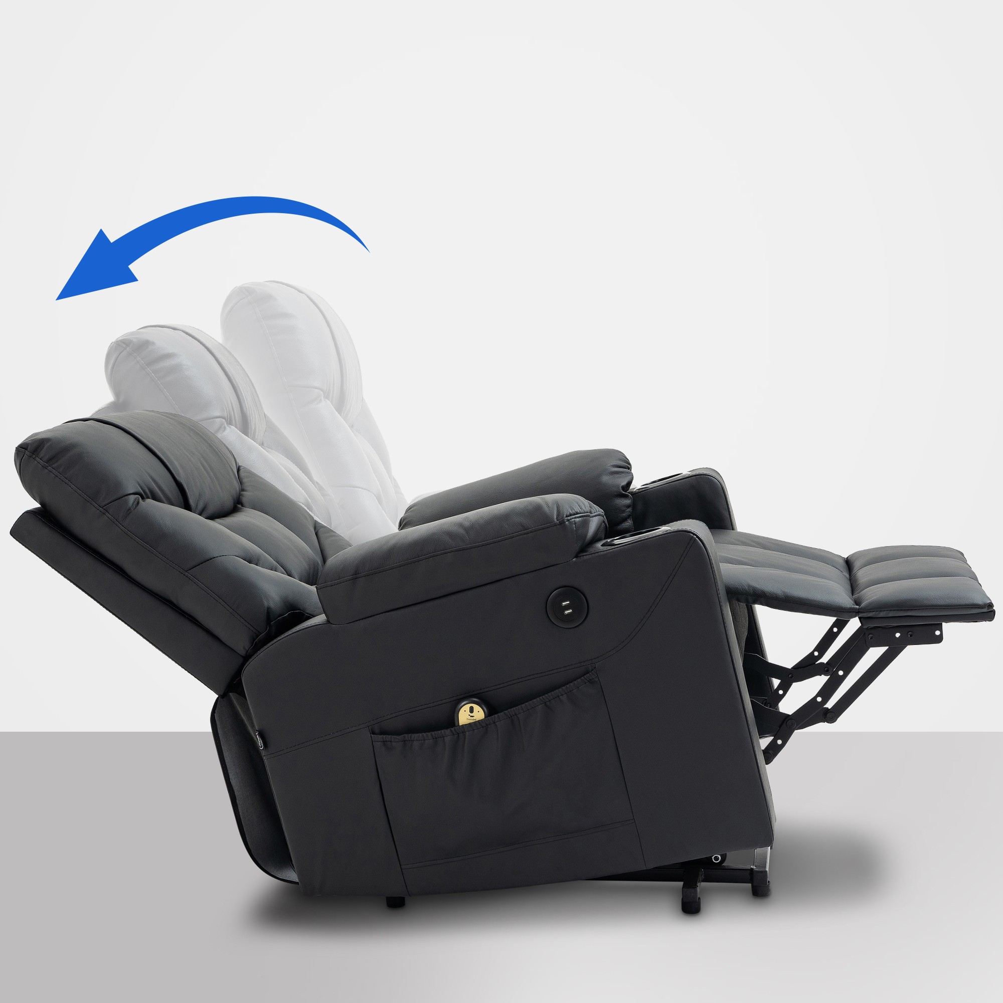Sessel Andover schwarz Echtleder