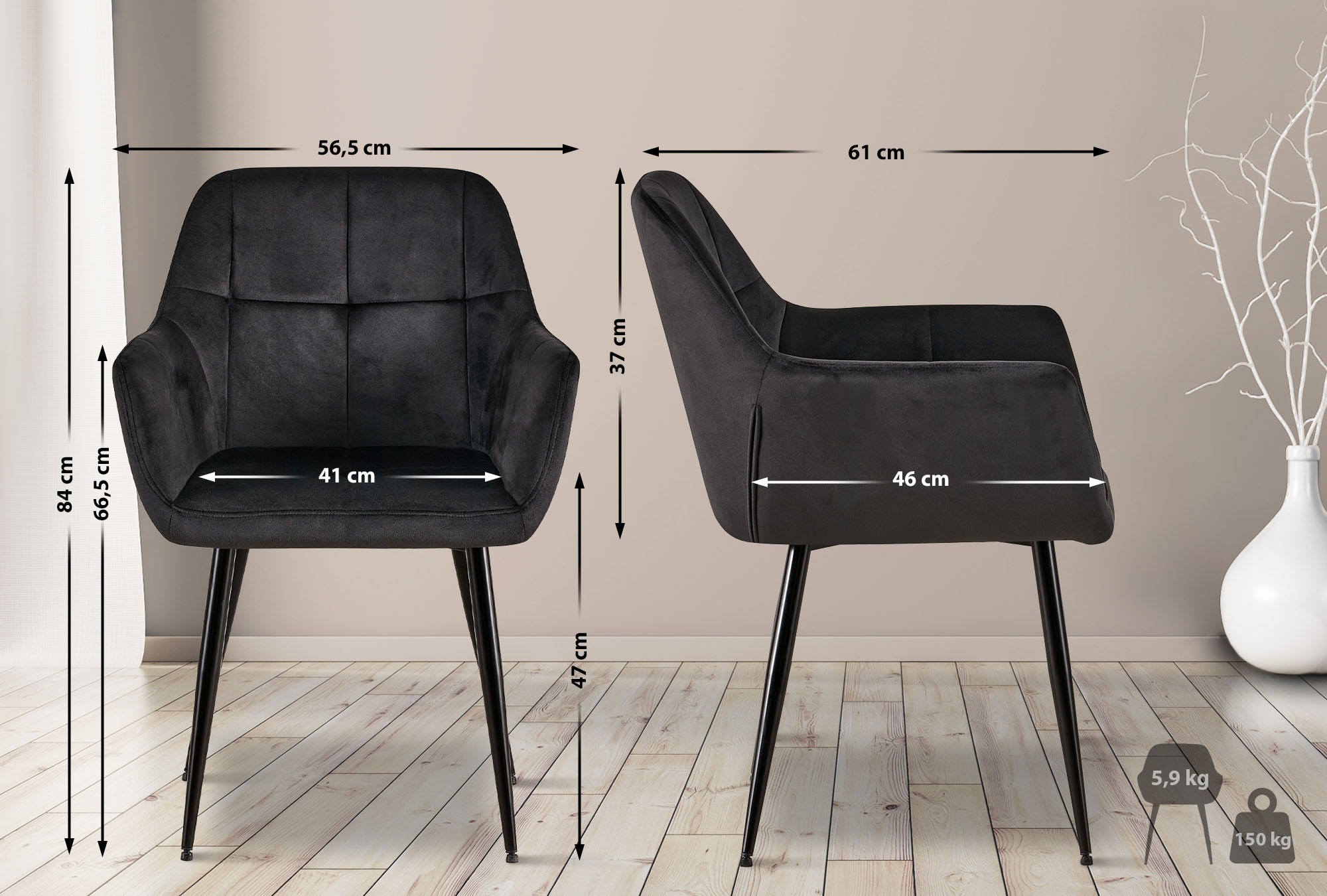 4er Set Esszimmerstühle Emia