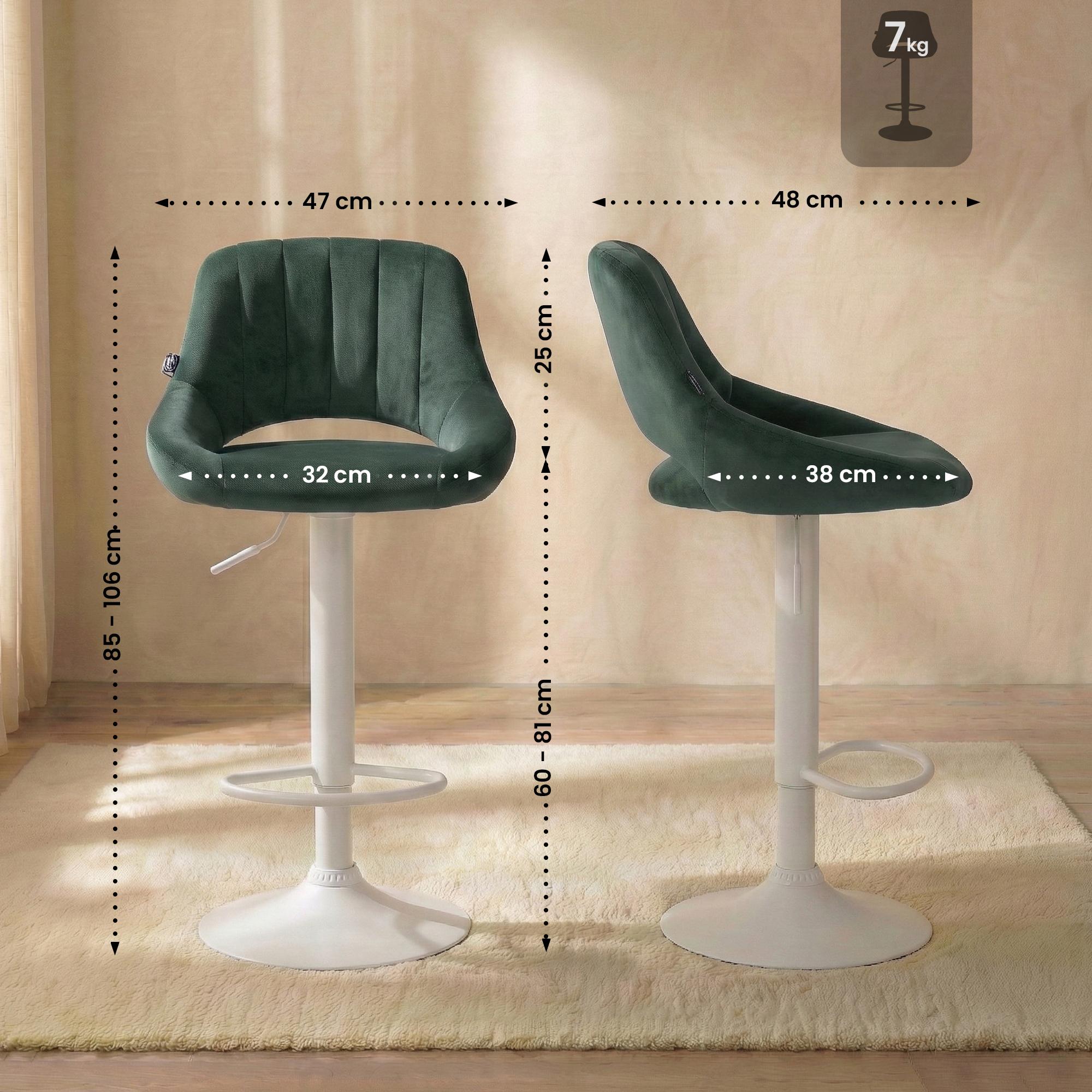 2er Set Barhocker Milet Samt