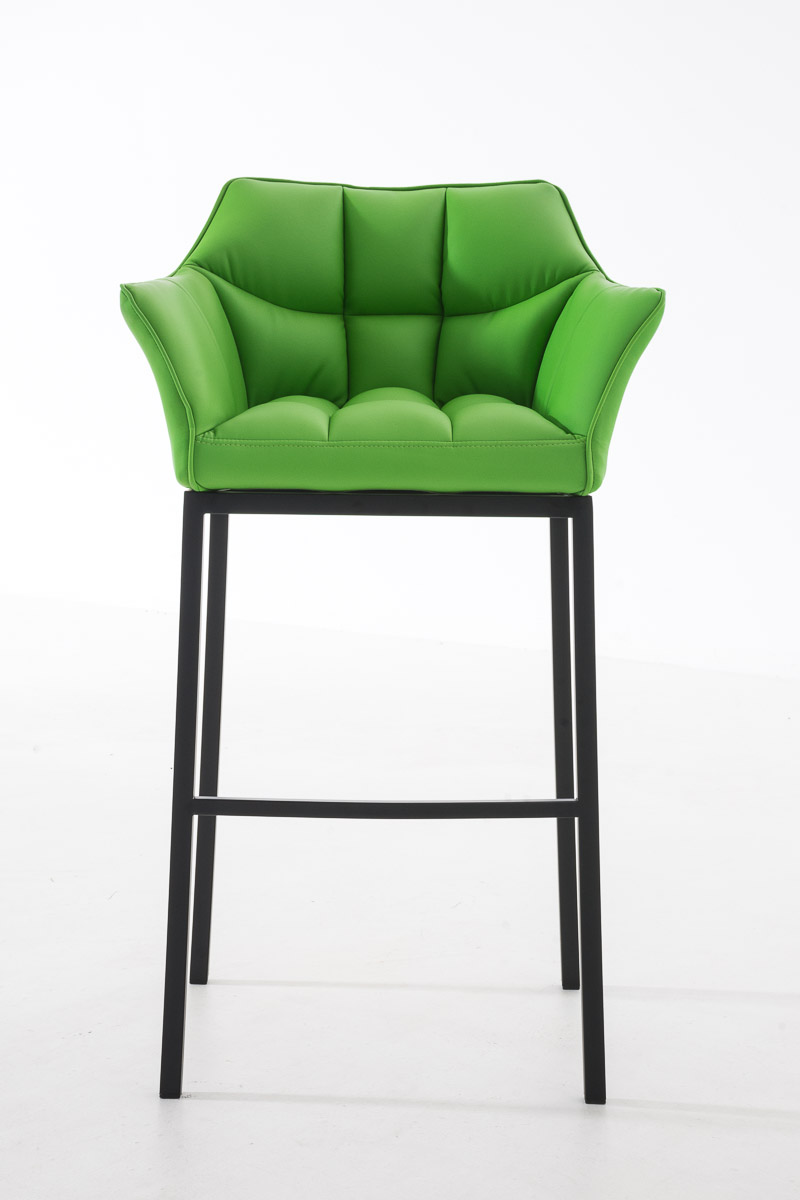 2er Set Barhocker Damaso Kunstleder mit Vierfußgestell grün schwarz