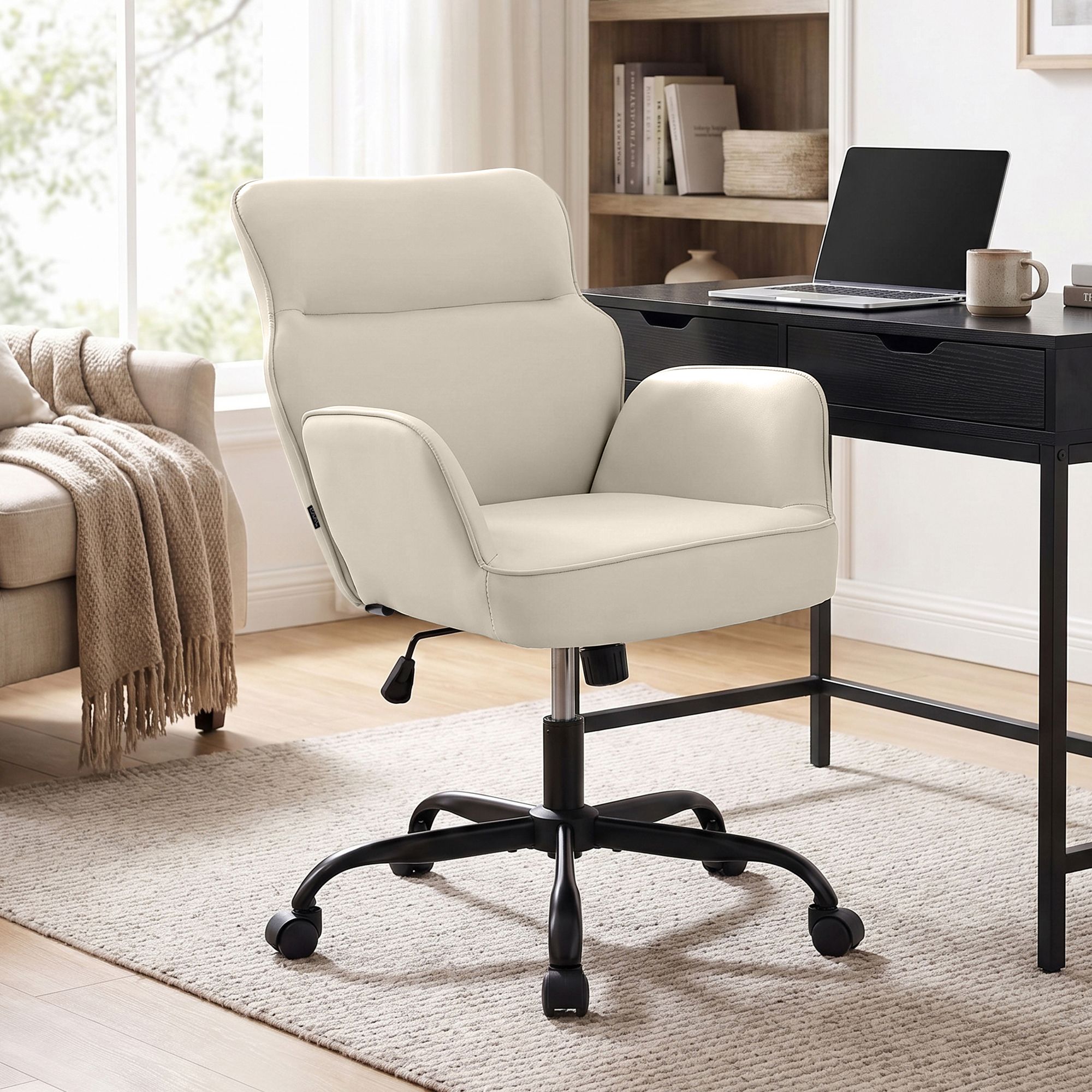 Bürostuhl Amado Lederoptik creme
