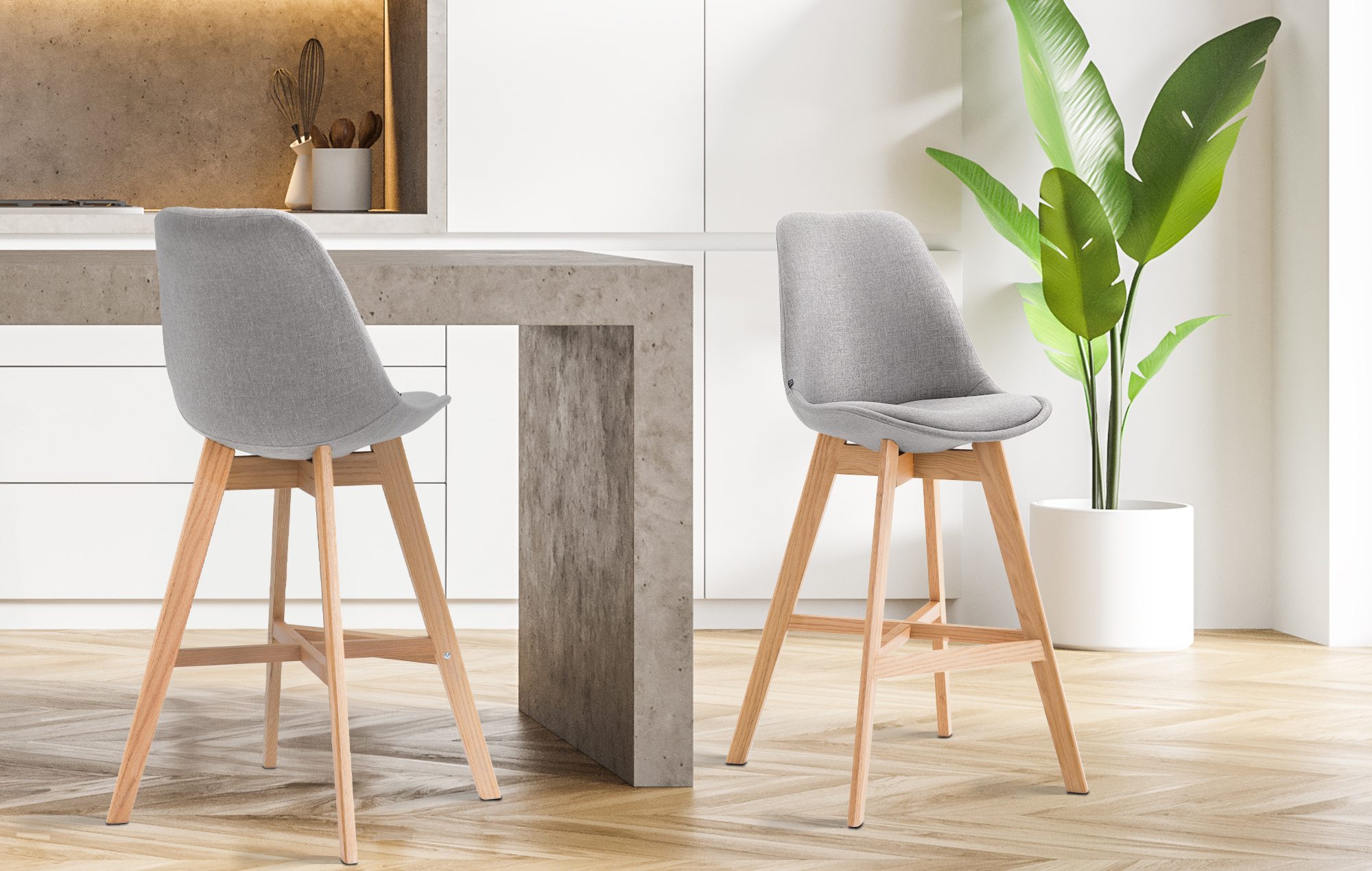 2er Set Barhocker Cannes Stoff
