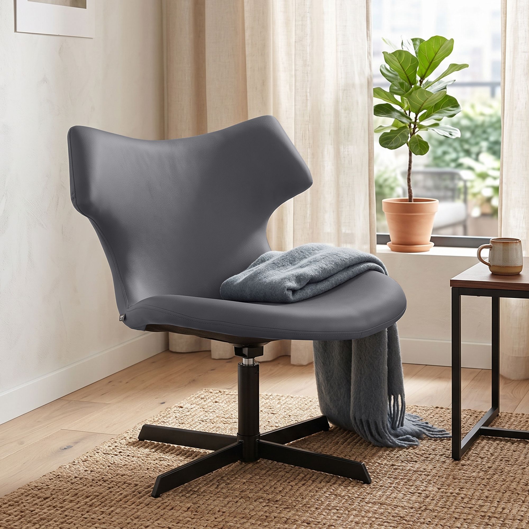 2er Set Loungestühle Welland Lederoptik