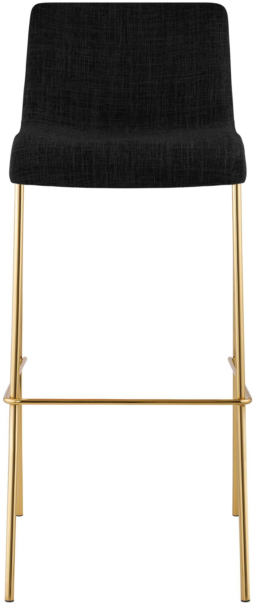 2er Set Barhocker Hover Stoff Vierfußgestell Gold