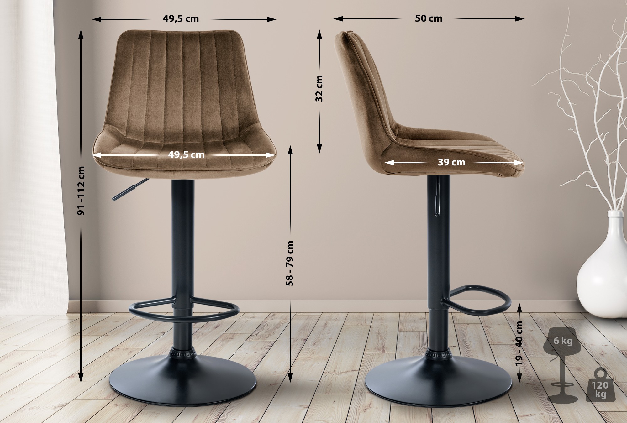 Barhocker Toni Samt
