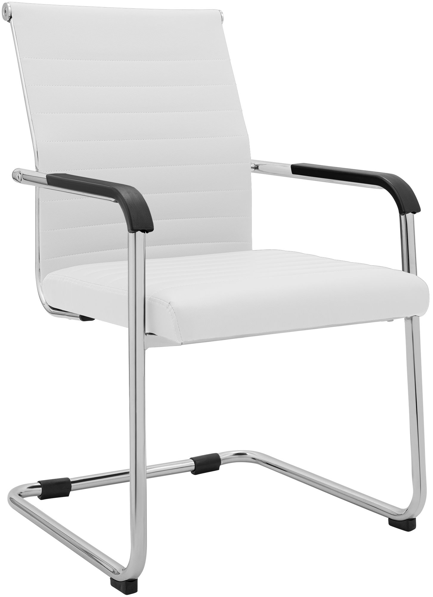 Freischwinger Hakon Lederoptik weiß