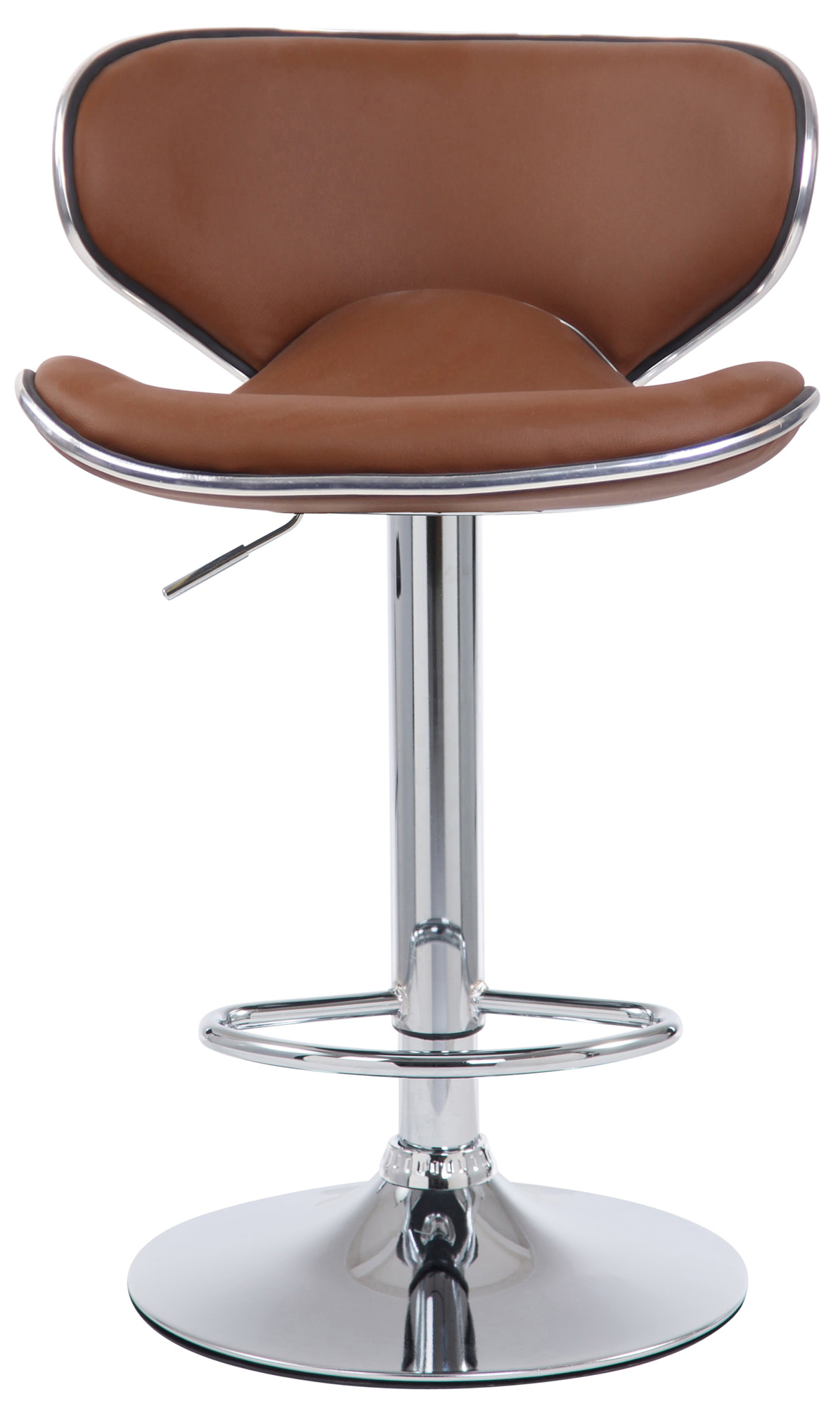 2er Set Barhocker Las Vegas Kunstleder hellbraun chrom