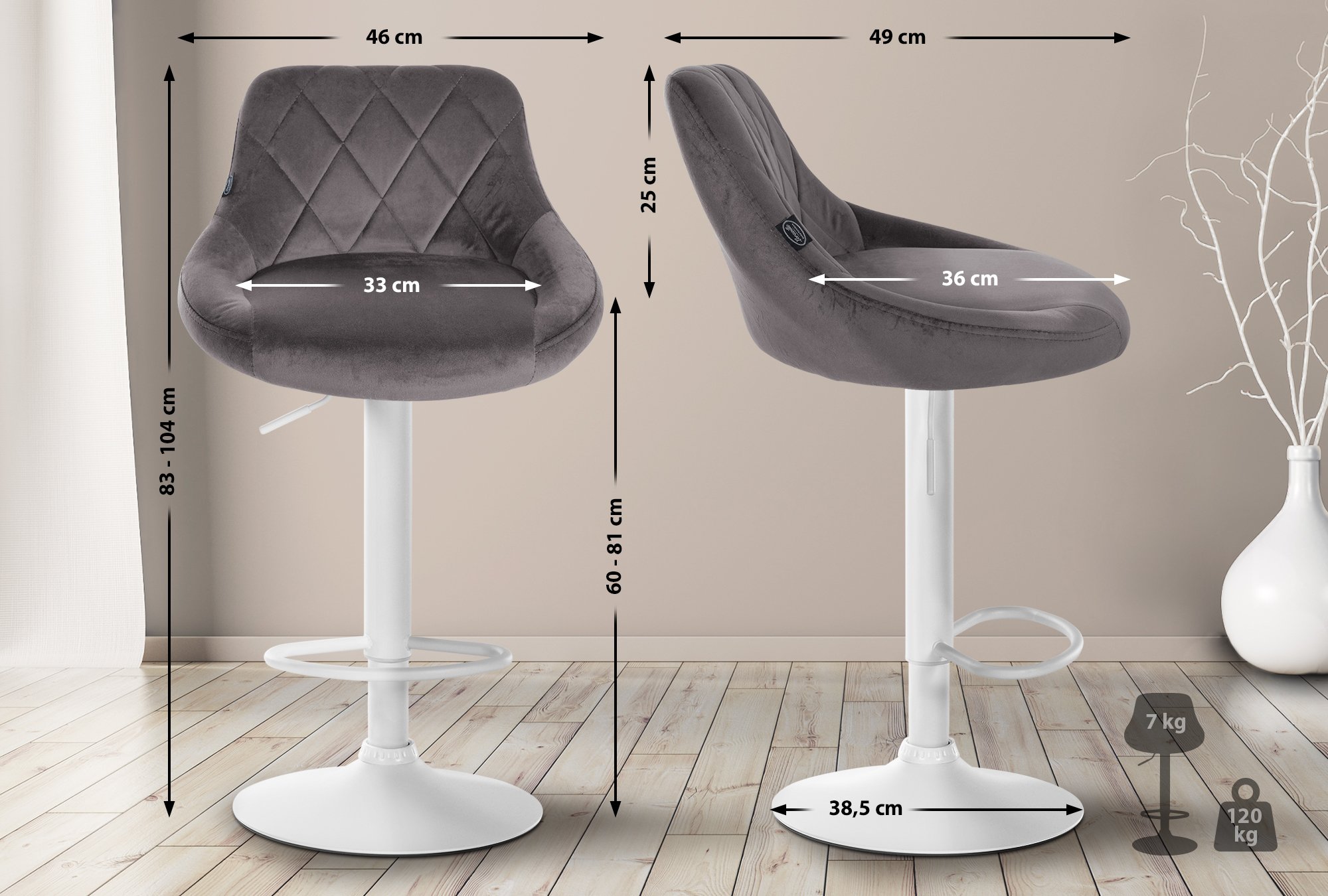 Barhocker Lazio Samt