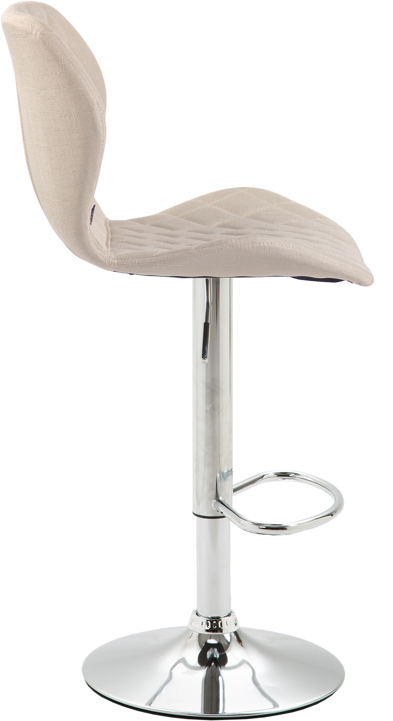 2er Set Barhocker Cork Stoff creme chrom