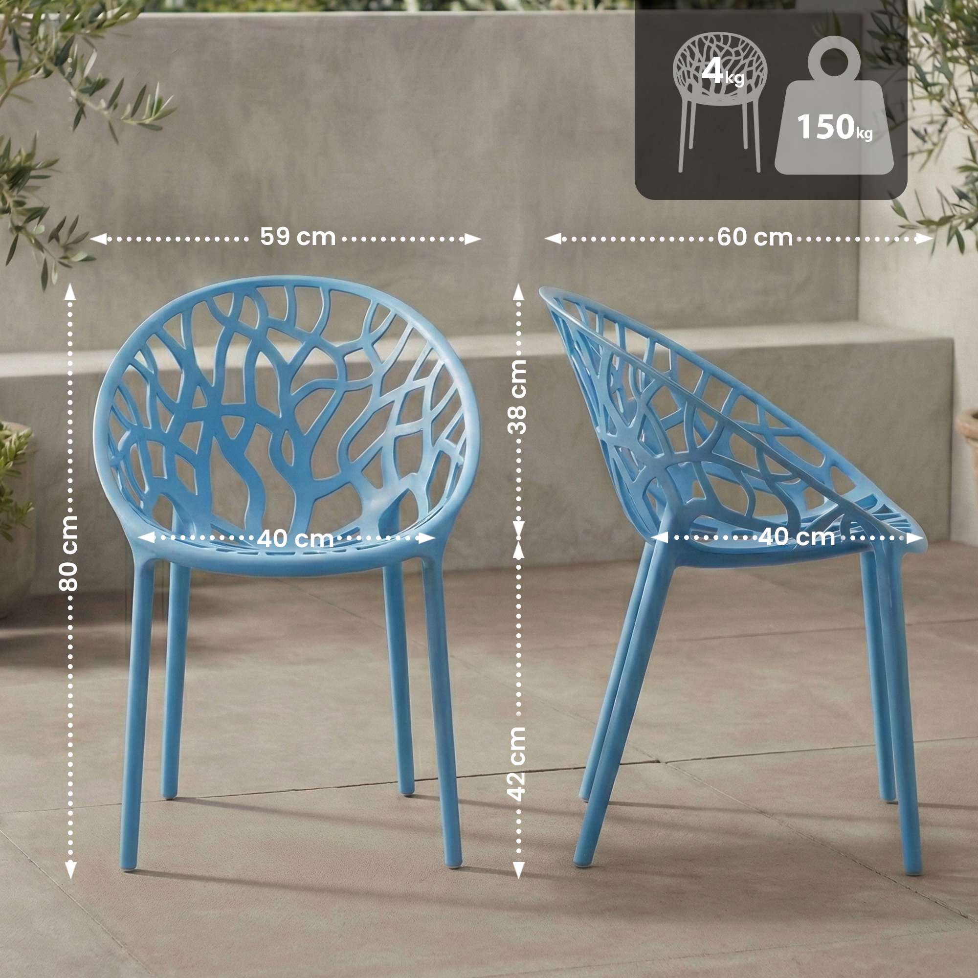 2er Set Gartenstühle Hope