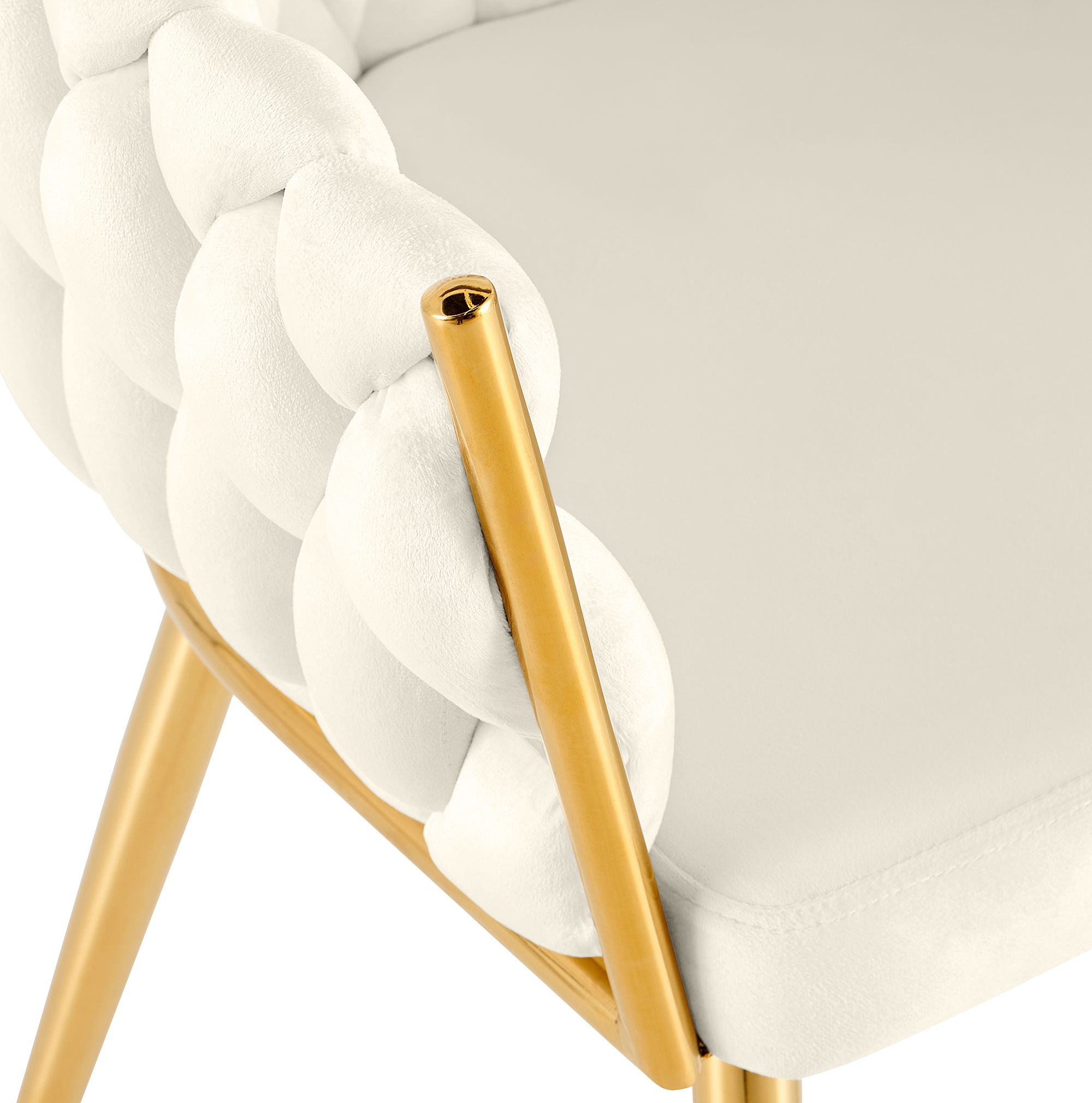 Esszimmerstuhl Molise Samt Gold creme Samt