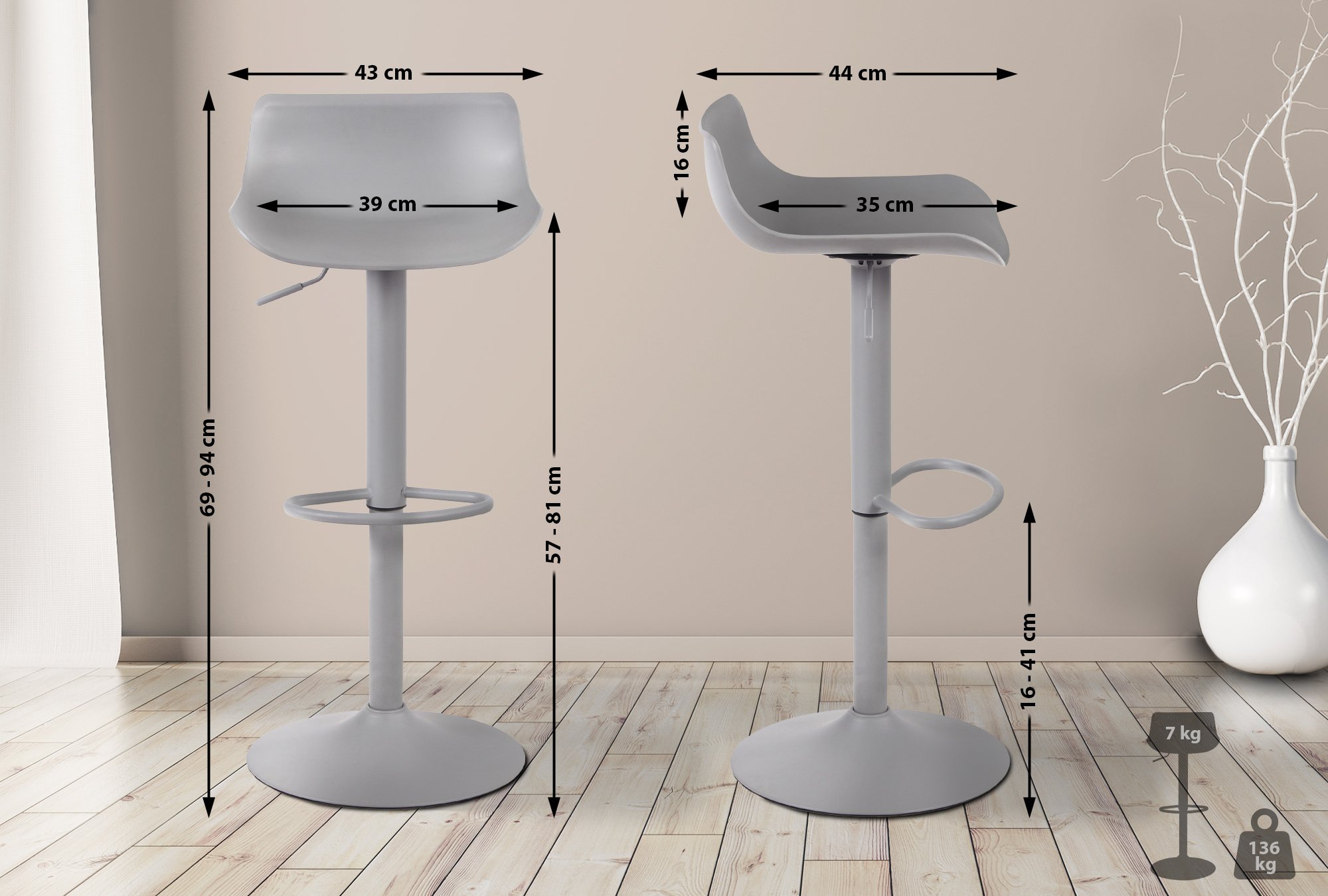 4er Set Barhocker Aveiro