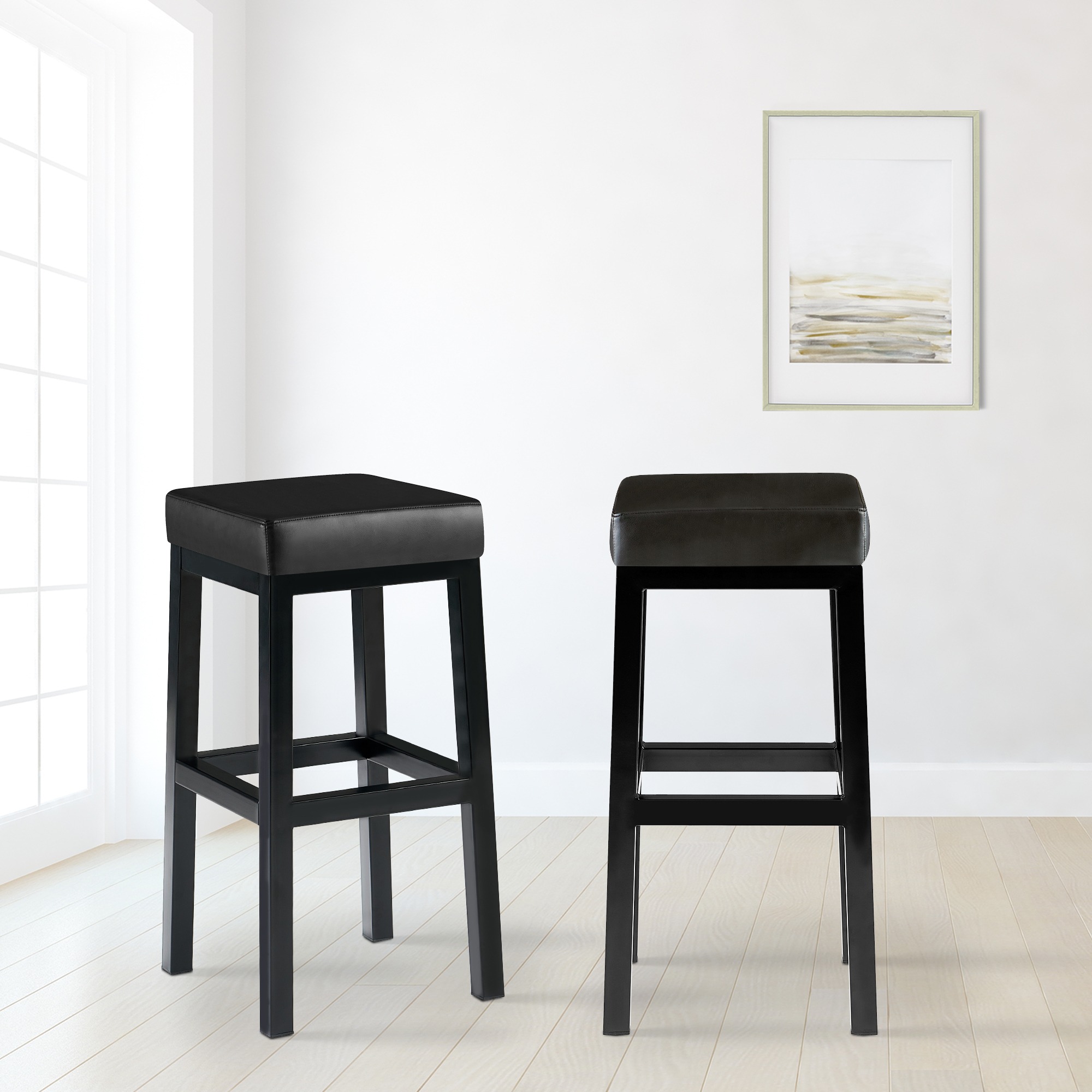 Barhocker Taylor Kunstlederbezug Sitzhöhe 78 cm Metallgestell schwarz