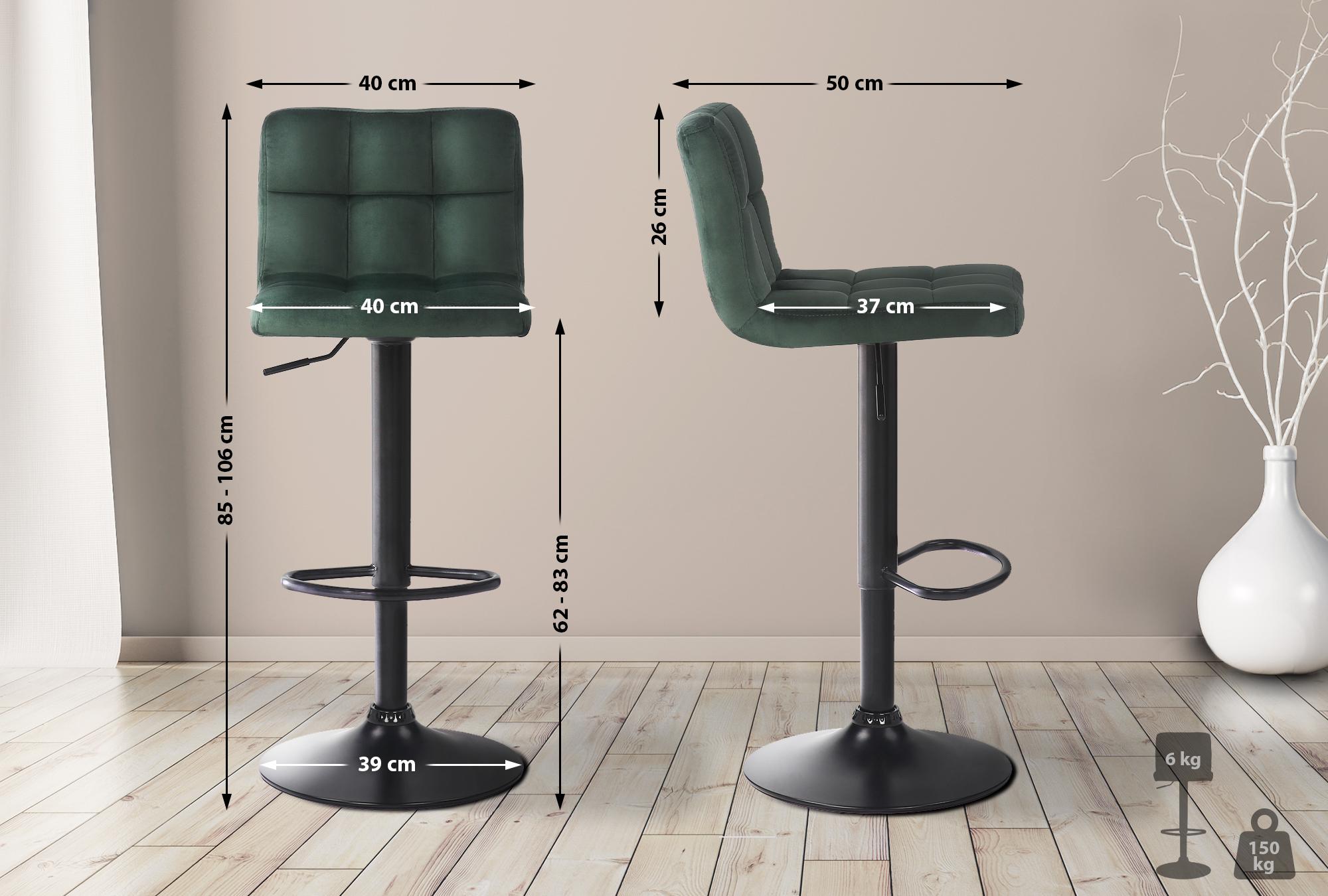 4er Set Barhocker Feni Samt
