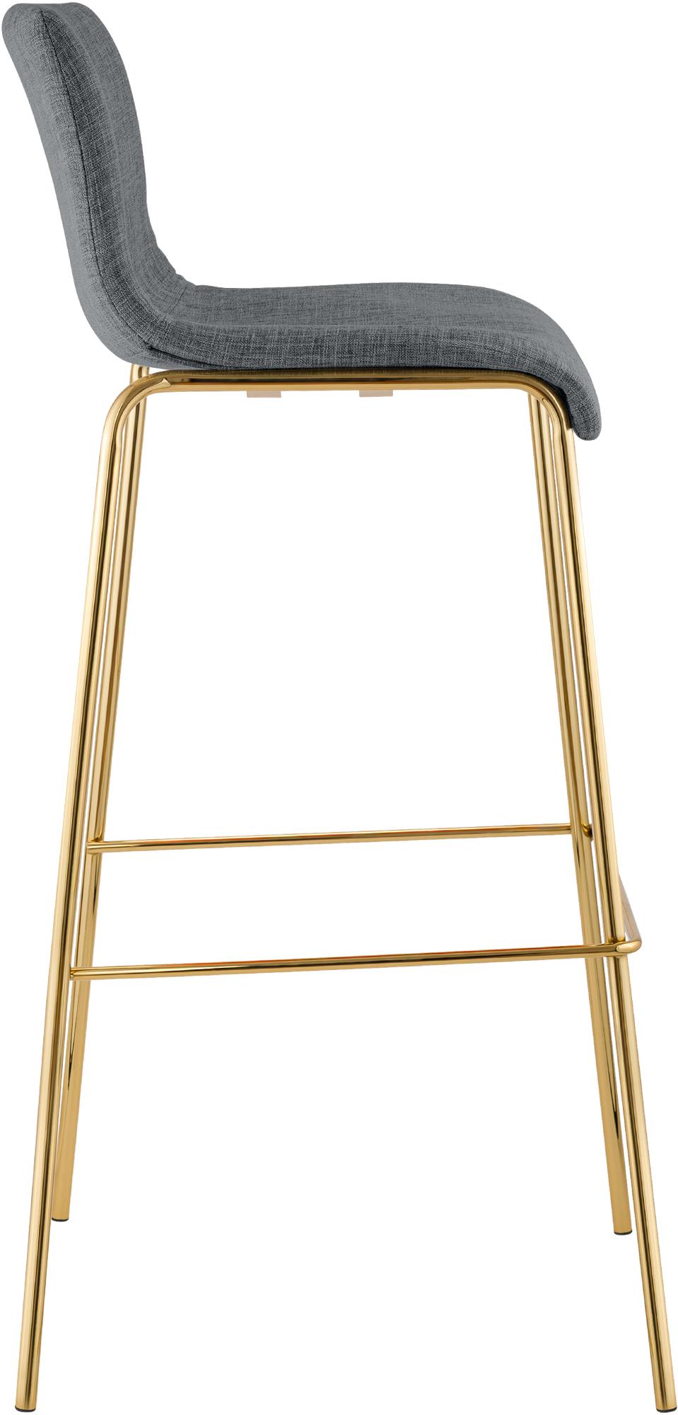 2er Set Barhocker Hover Stoff Vierfußgestell Gold