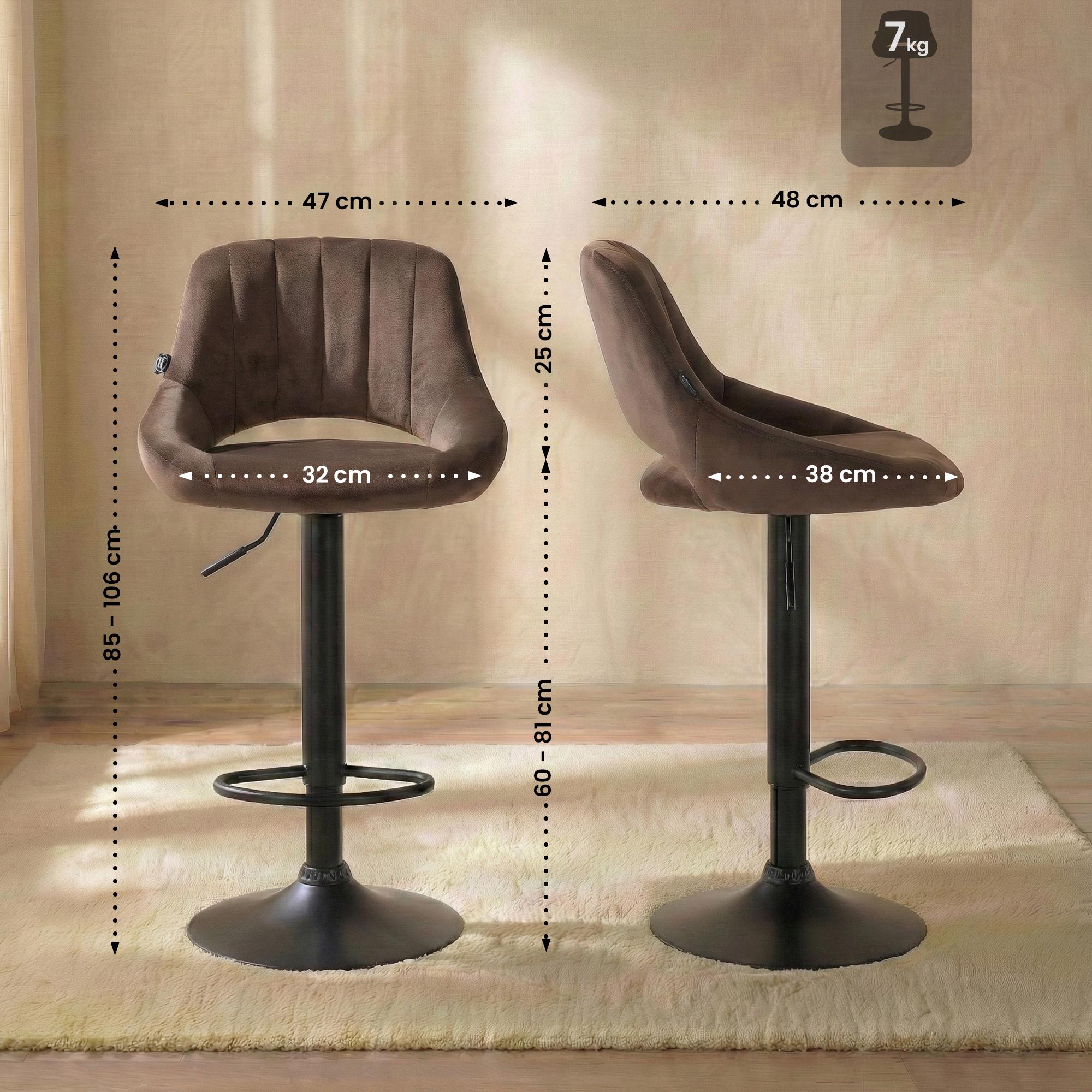 2er Set Barhocker Milet Samt