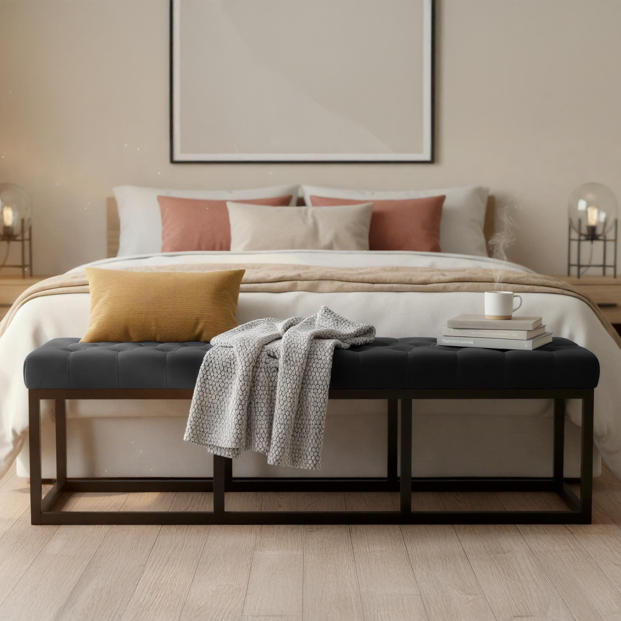 Sitzbank Polson Samt Schwarz