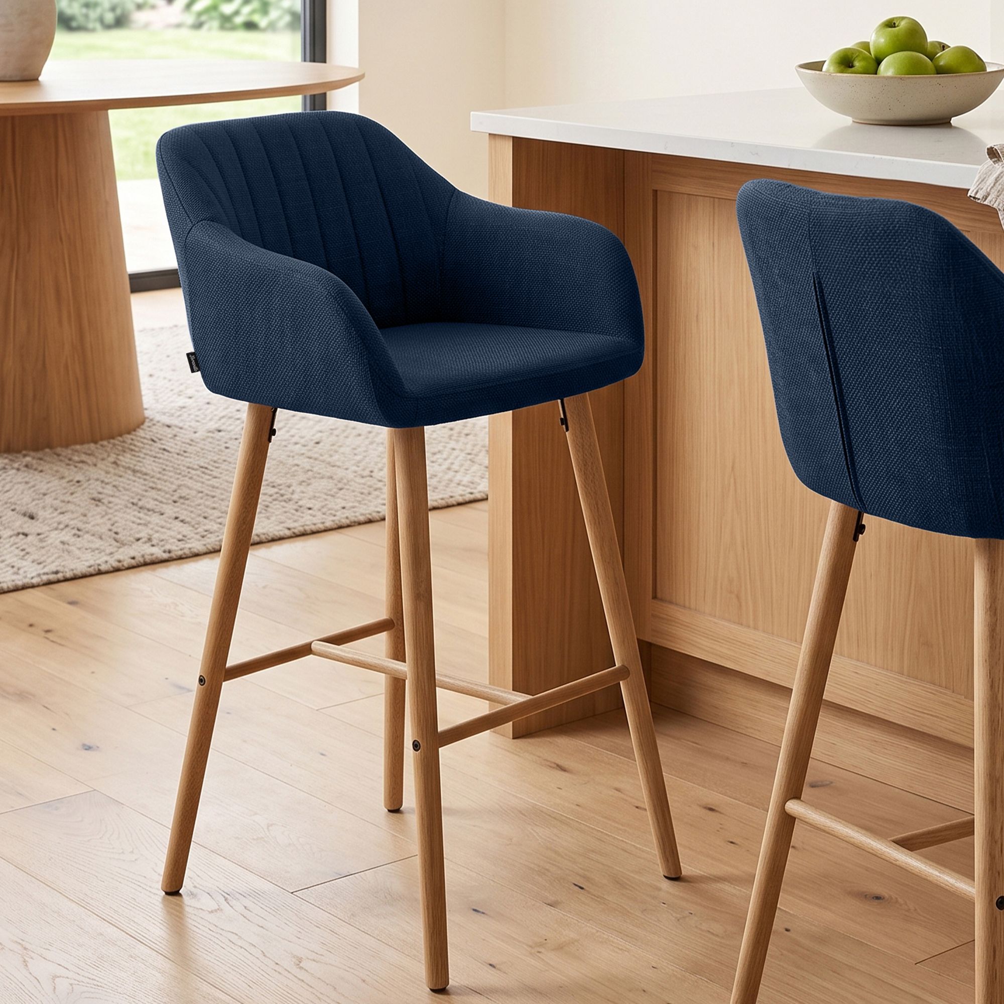 Barhocker Ando Stoff blau