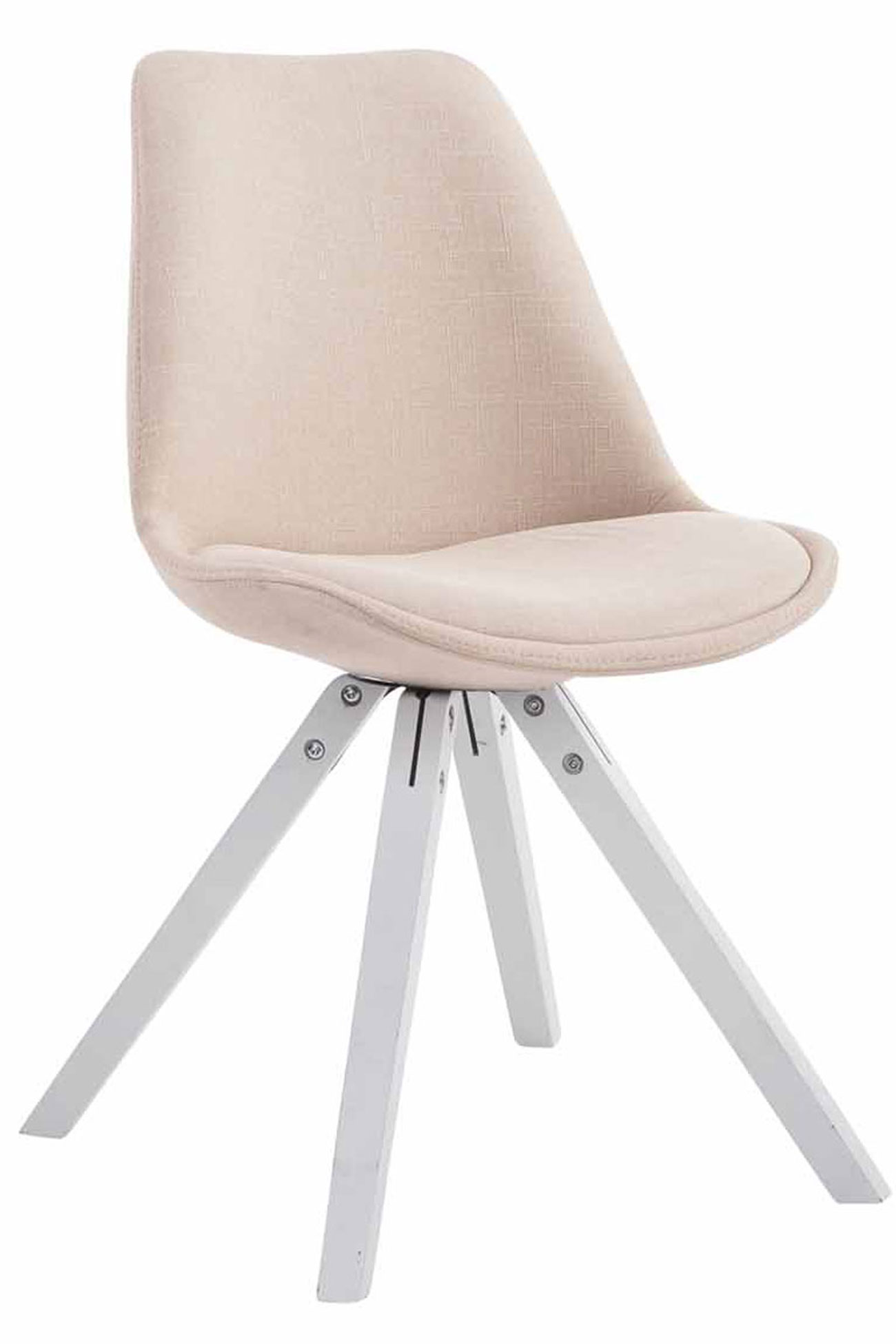 Besucherstuhl Toulouse Stoff Square creme weiß