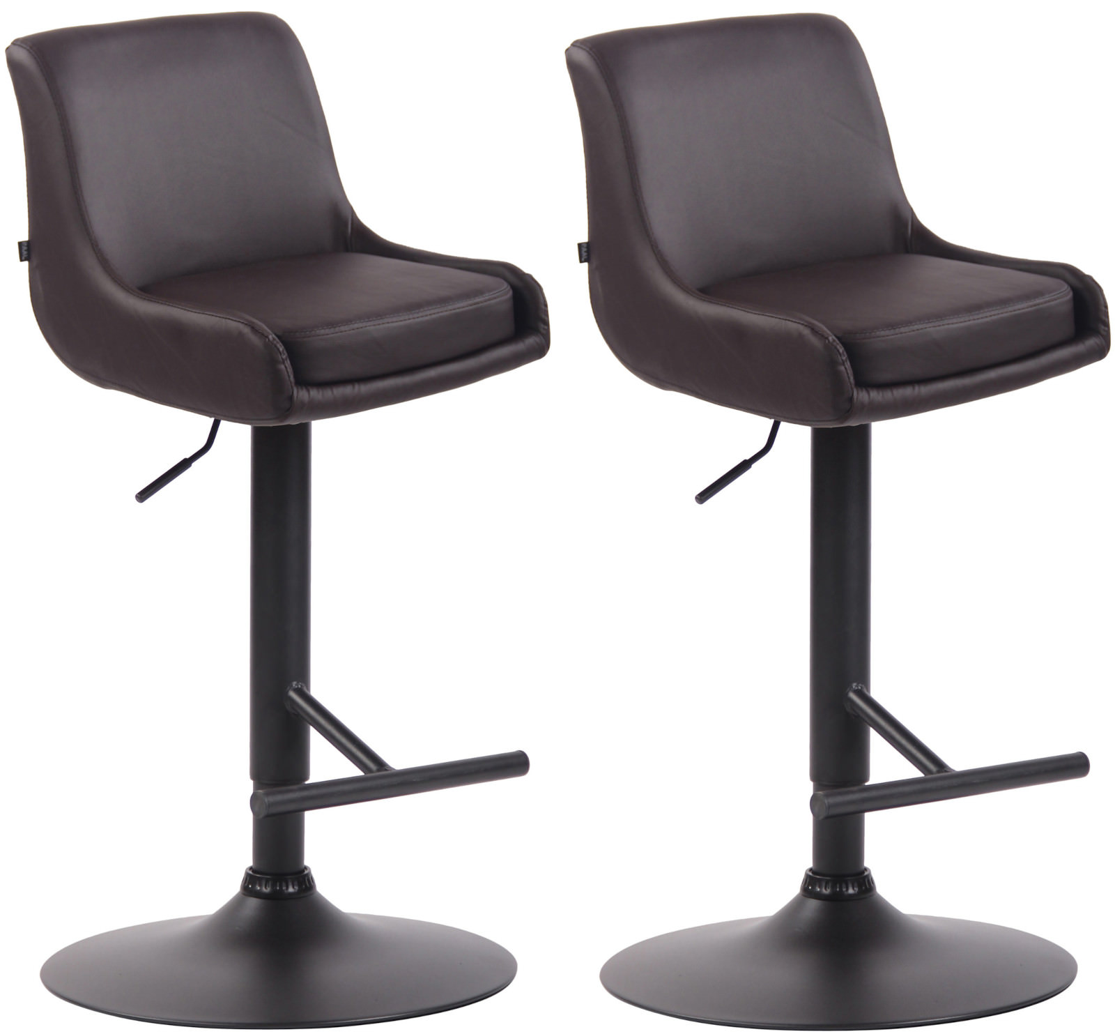 2er Set Barhocker Club Kunstleder braun schwarz