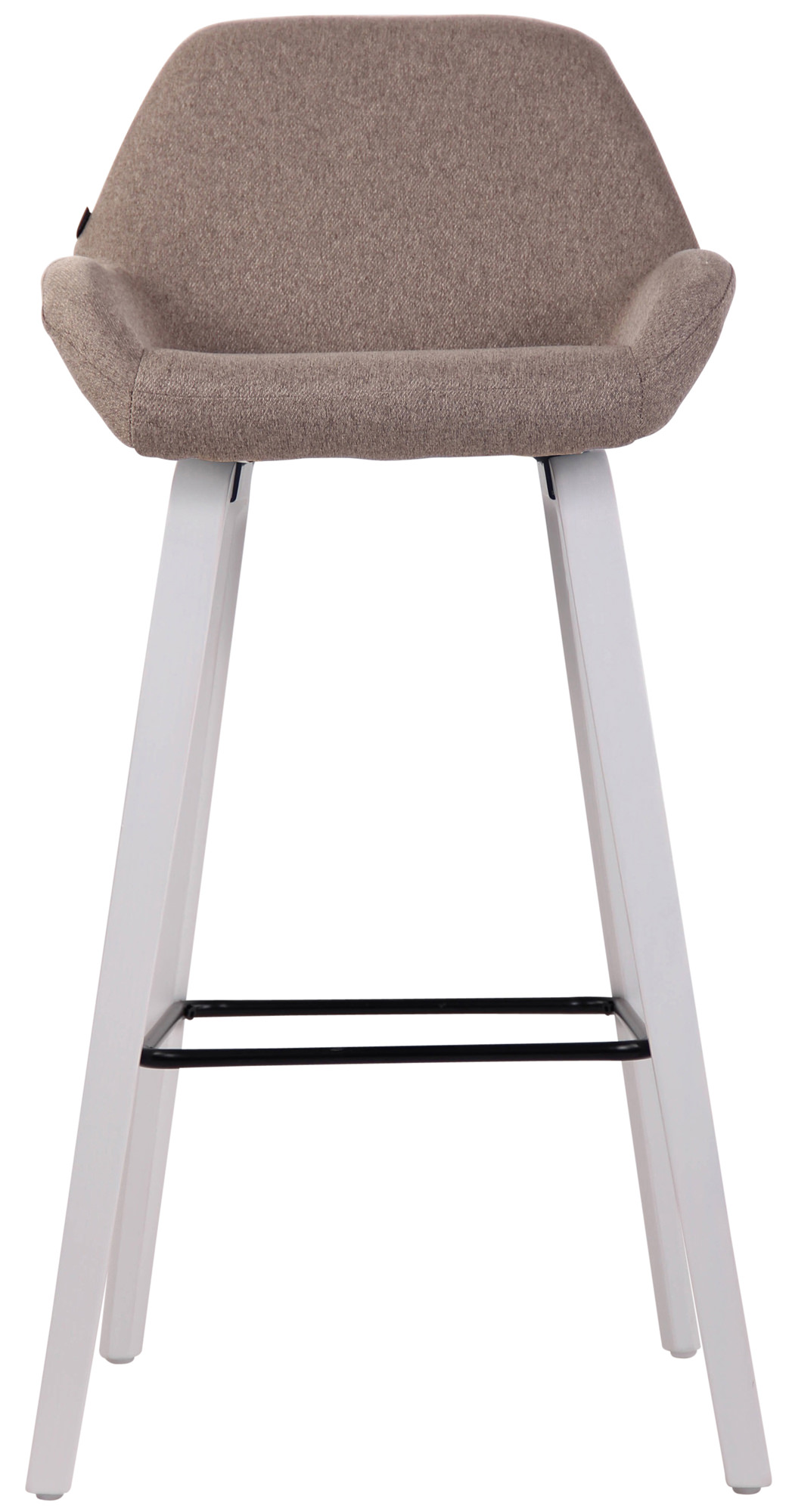 Barhocker Newnan Stoff 4-Fuß Gestell taupe weiß (eiche)