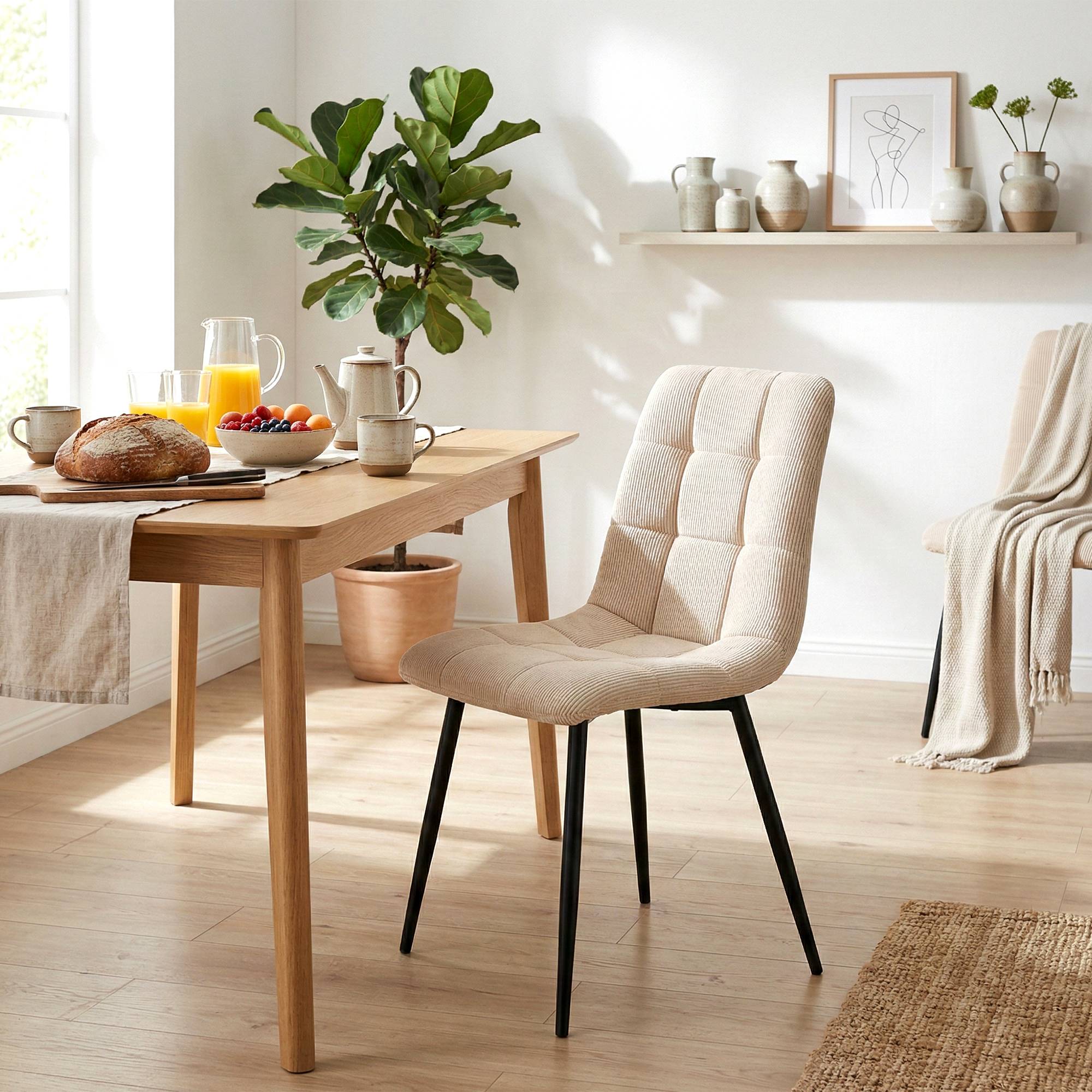 2er Set Esszimmerstühle Antibes Cord