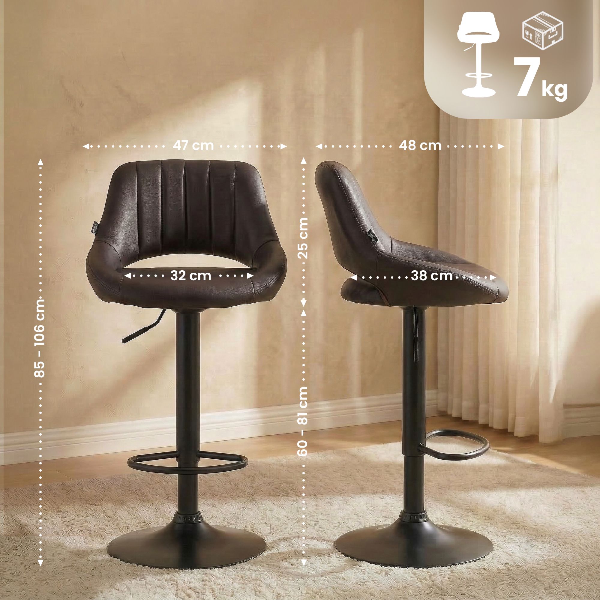 2er Set Barhocker Milet Kunstleder