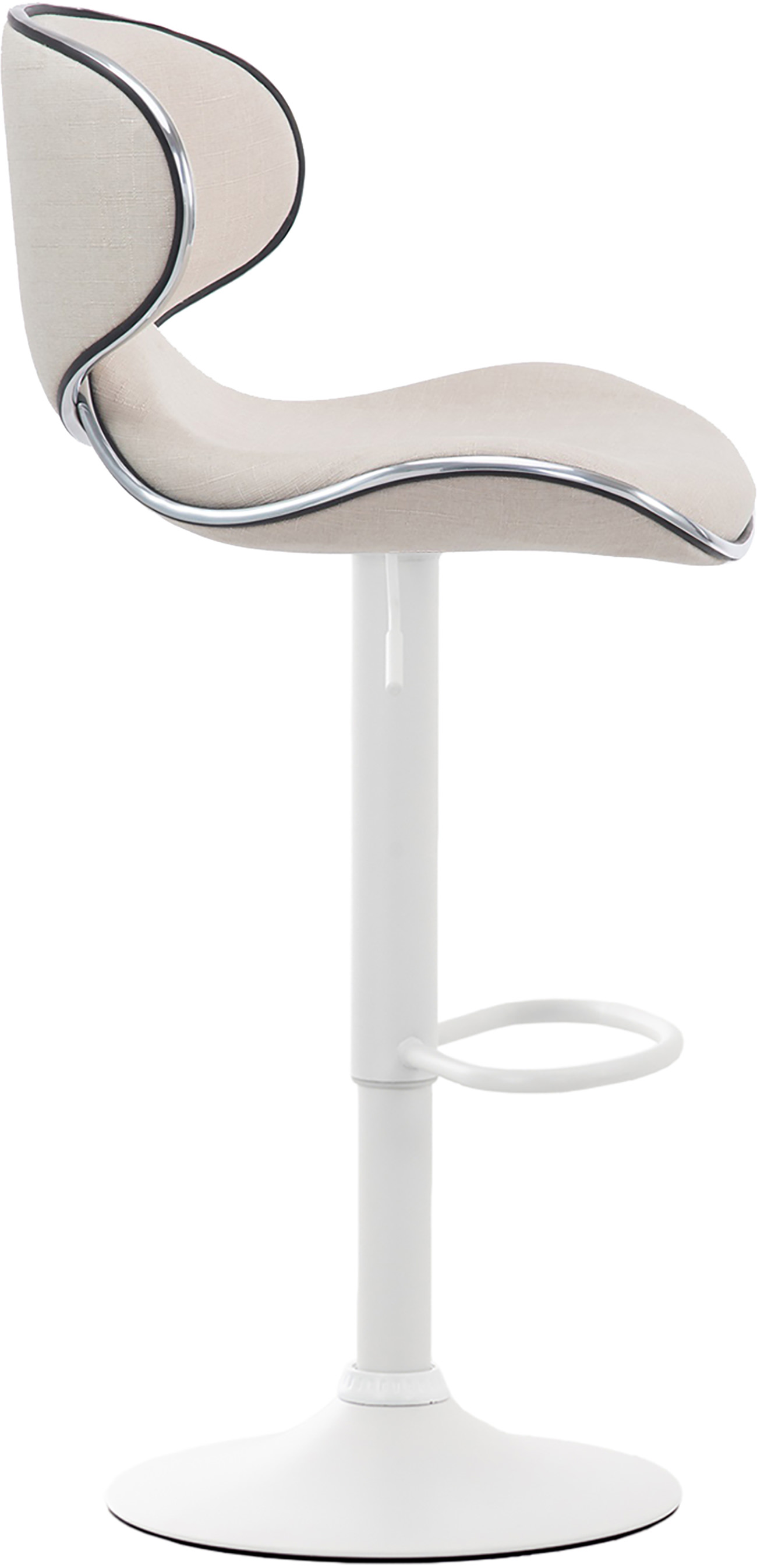 2er Set Barhocker Las Vegas V2 Stoff creme weiß