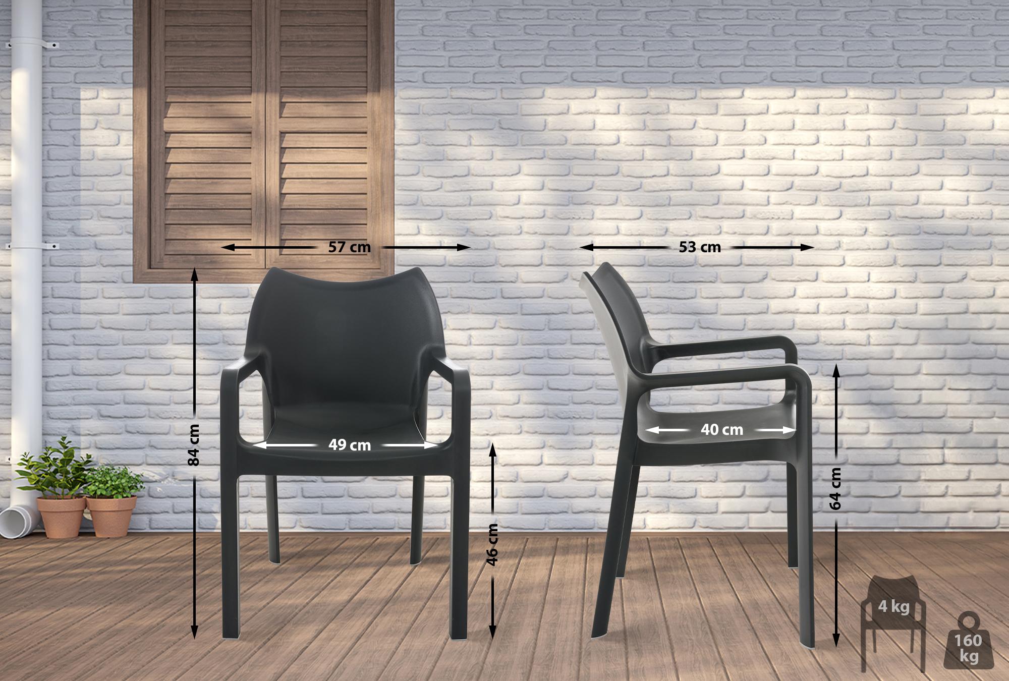 2er Set Stapelstuhl Diva