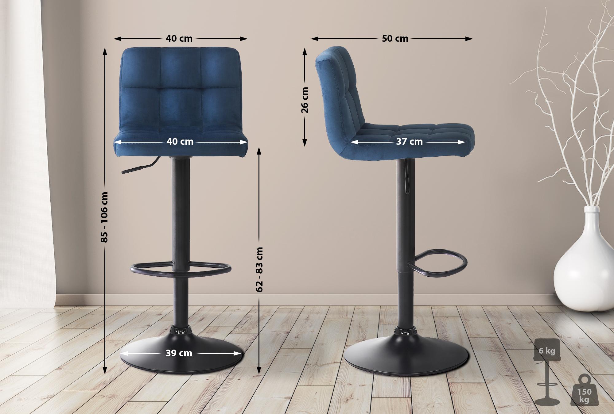 4er Set Barhocker Feni Samt