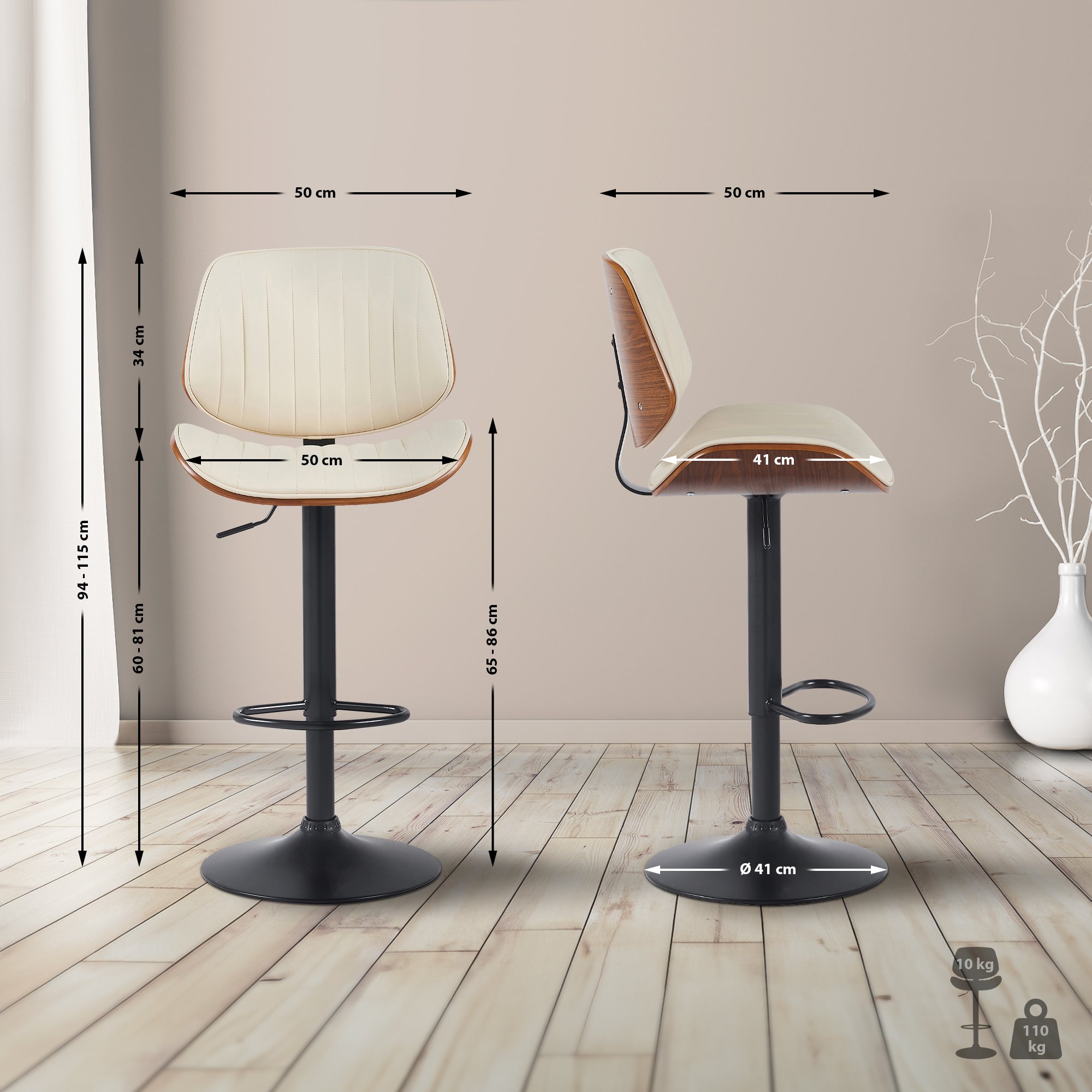 2er Set Barhocker Clawson Kunstleder