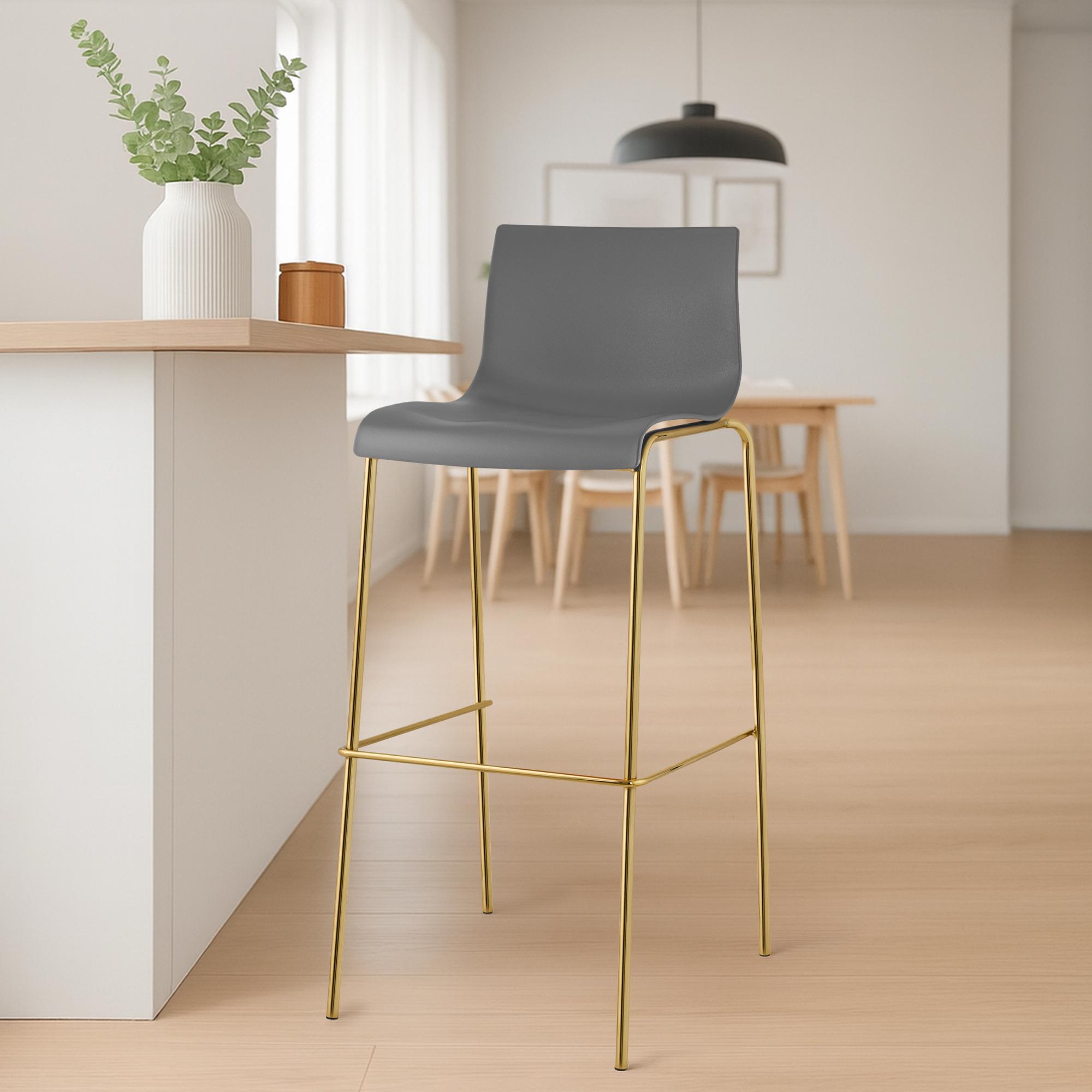Barhocker Hover Kunststoff Vierfußgestell Gold