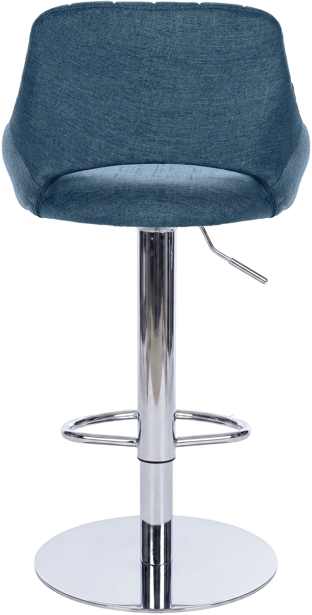 2er Set Barhocker Milet Chrom mit extra schweren Standfüßen blau Stoff