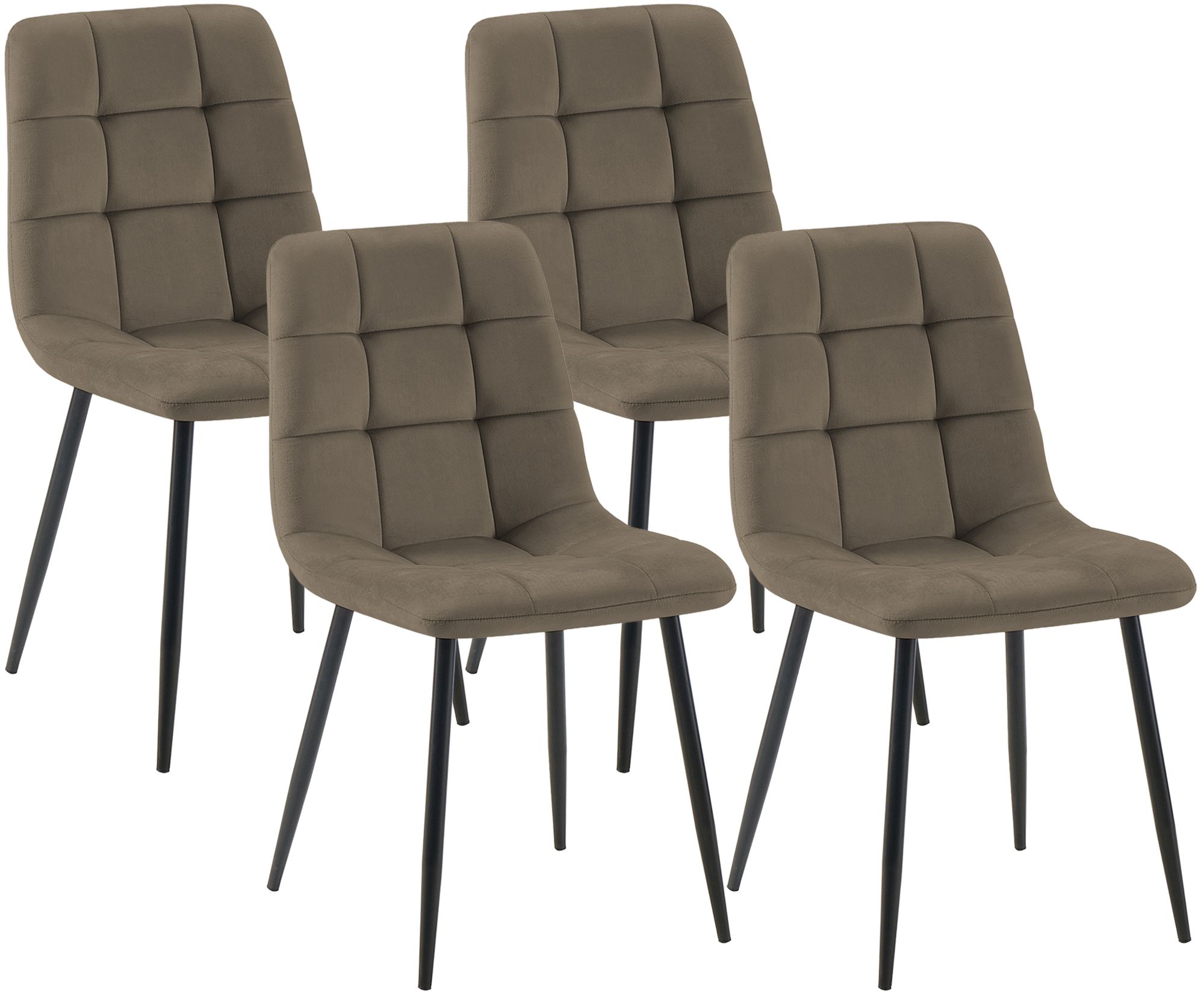 4er Set Esszimmerstühle Tilde taupe Samt