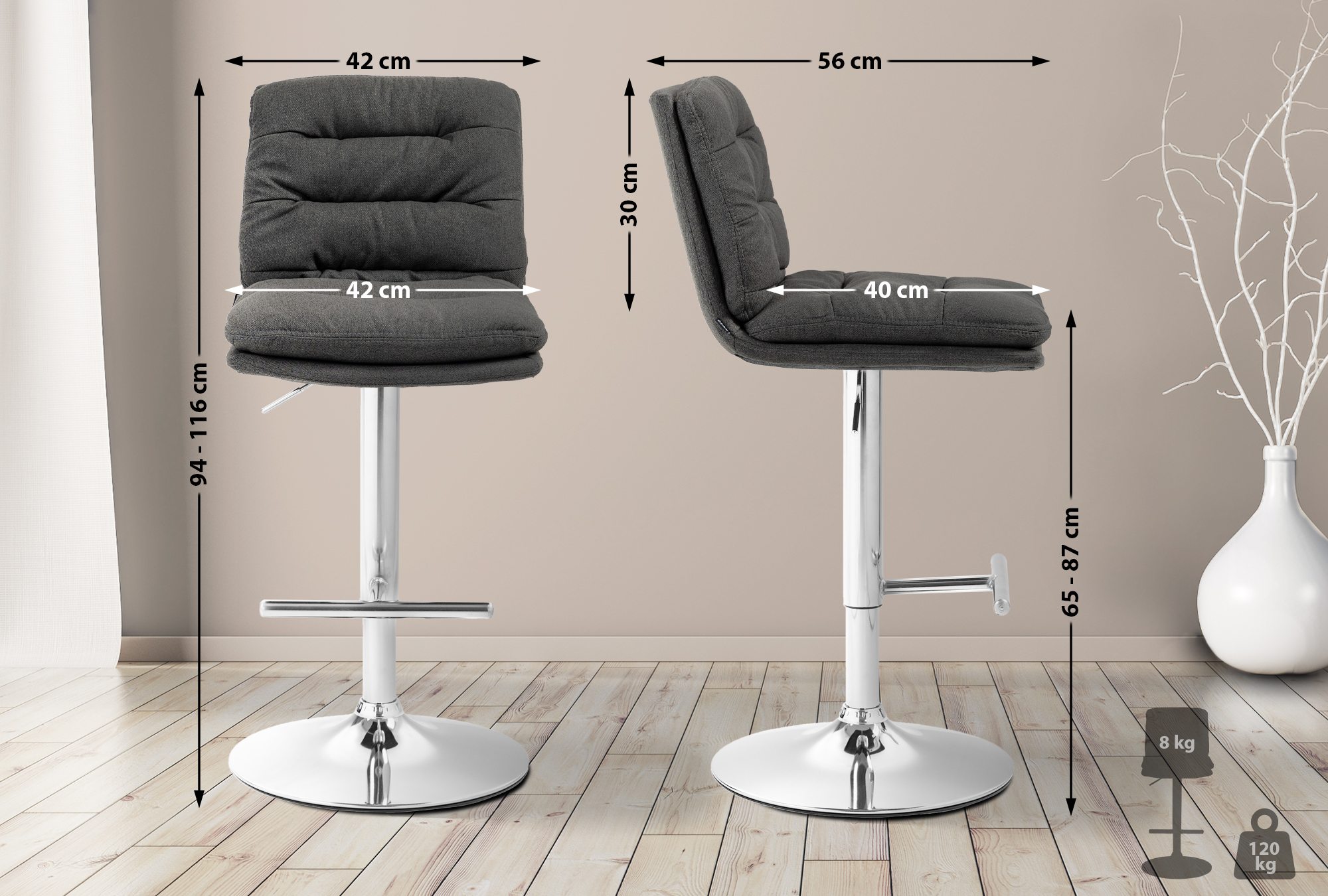 Barhocker Damar Stoff