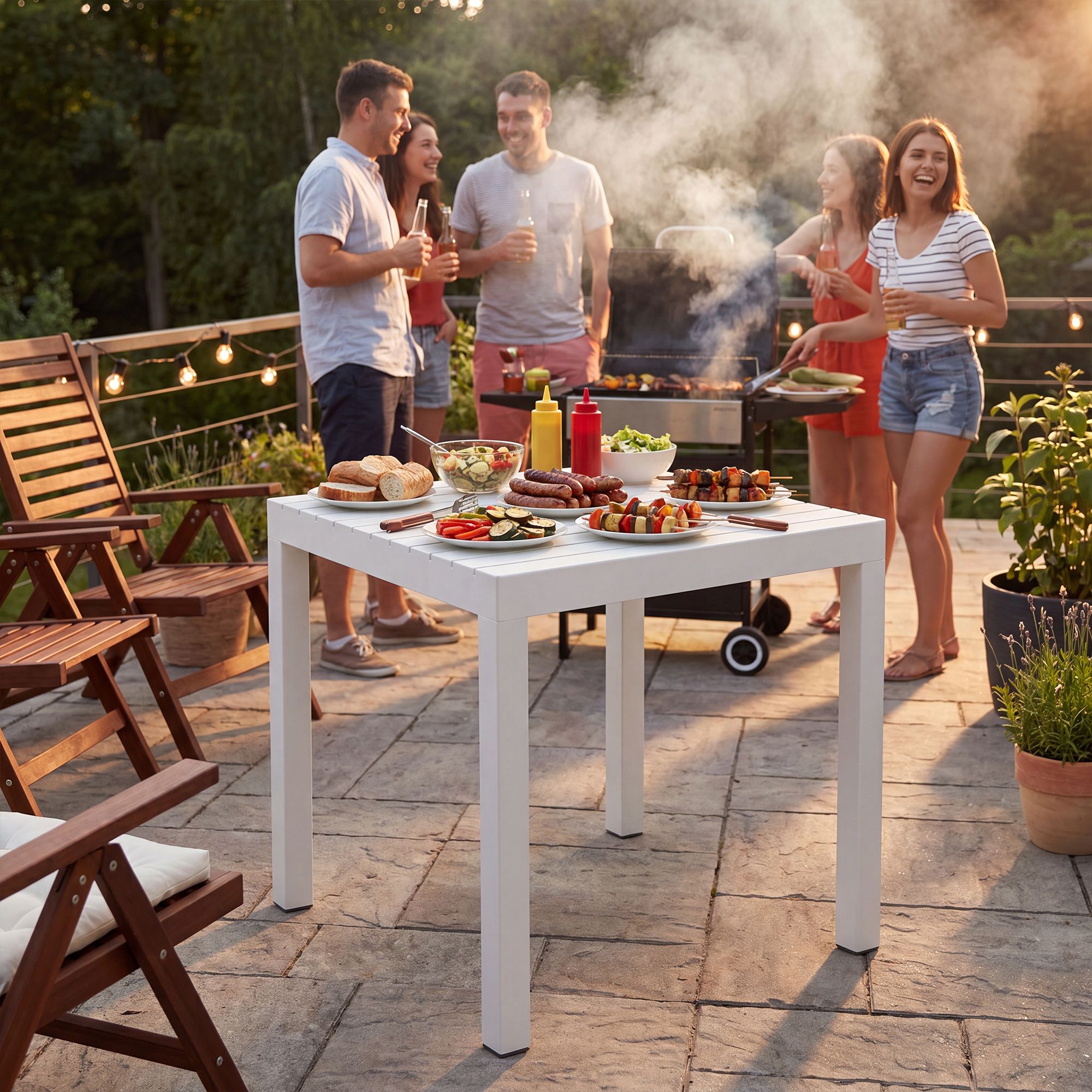 Gartentisch Kato 73 x 73 cm weiß