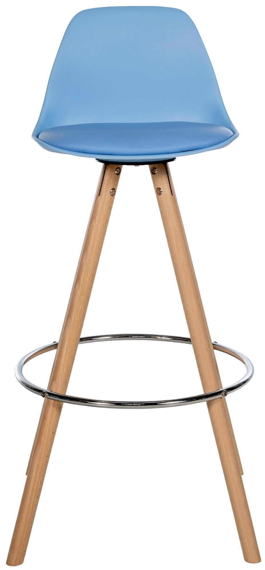Barhocker Corbin Kunstleder Rund blau natura