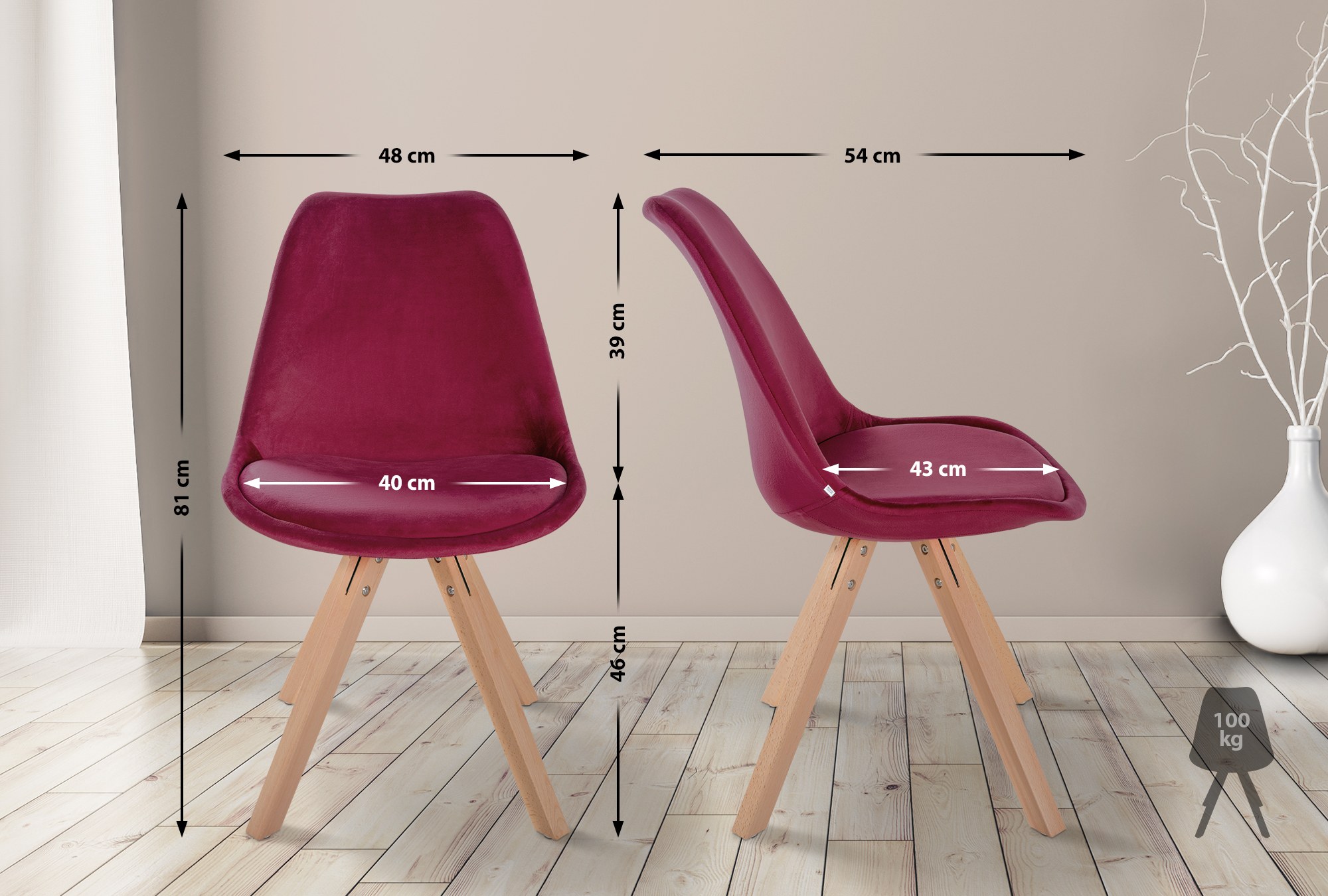 4er Set Stühle Sofia Samt