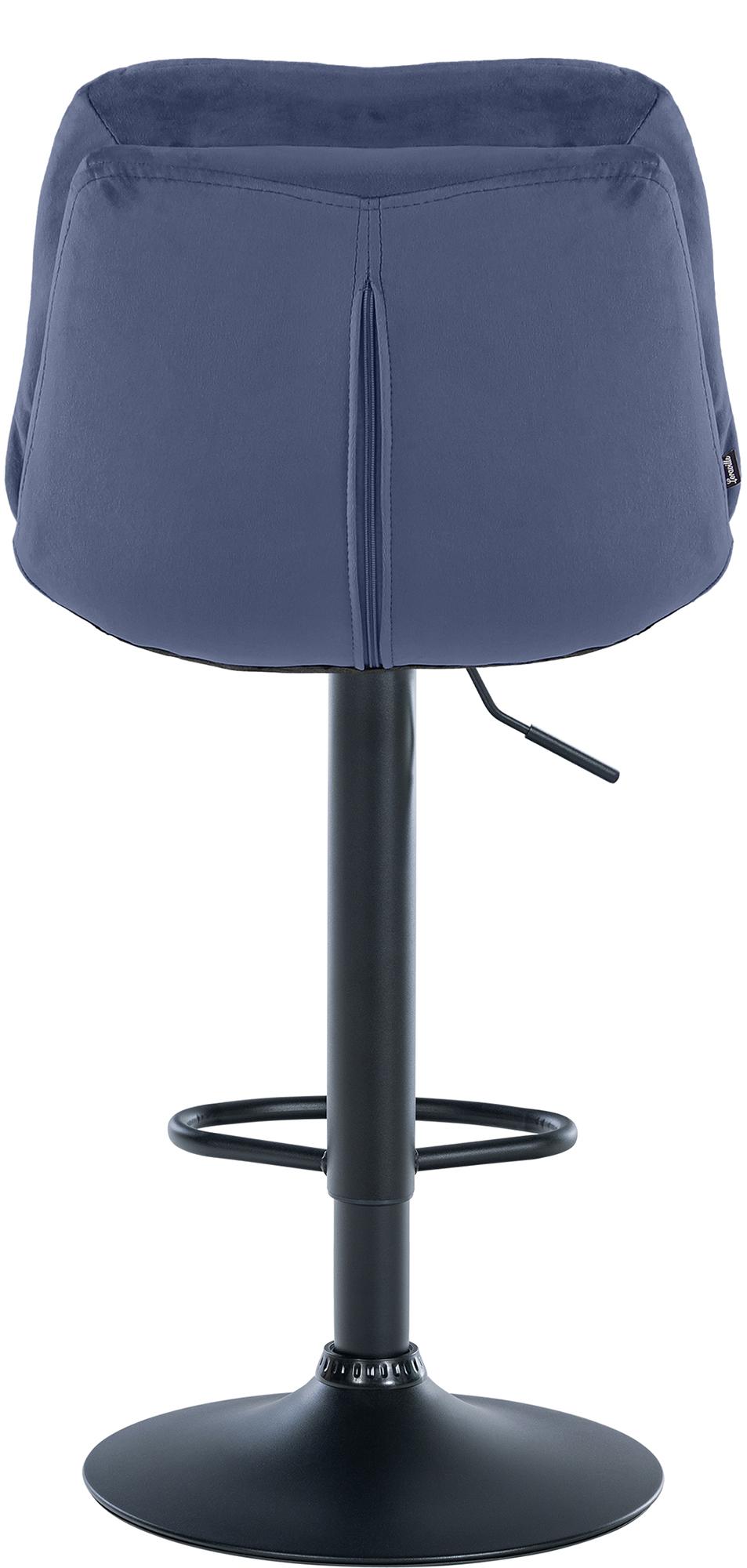 Barhocker Laurel Samt Metall matt schwarz blau