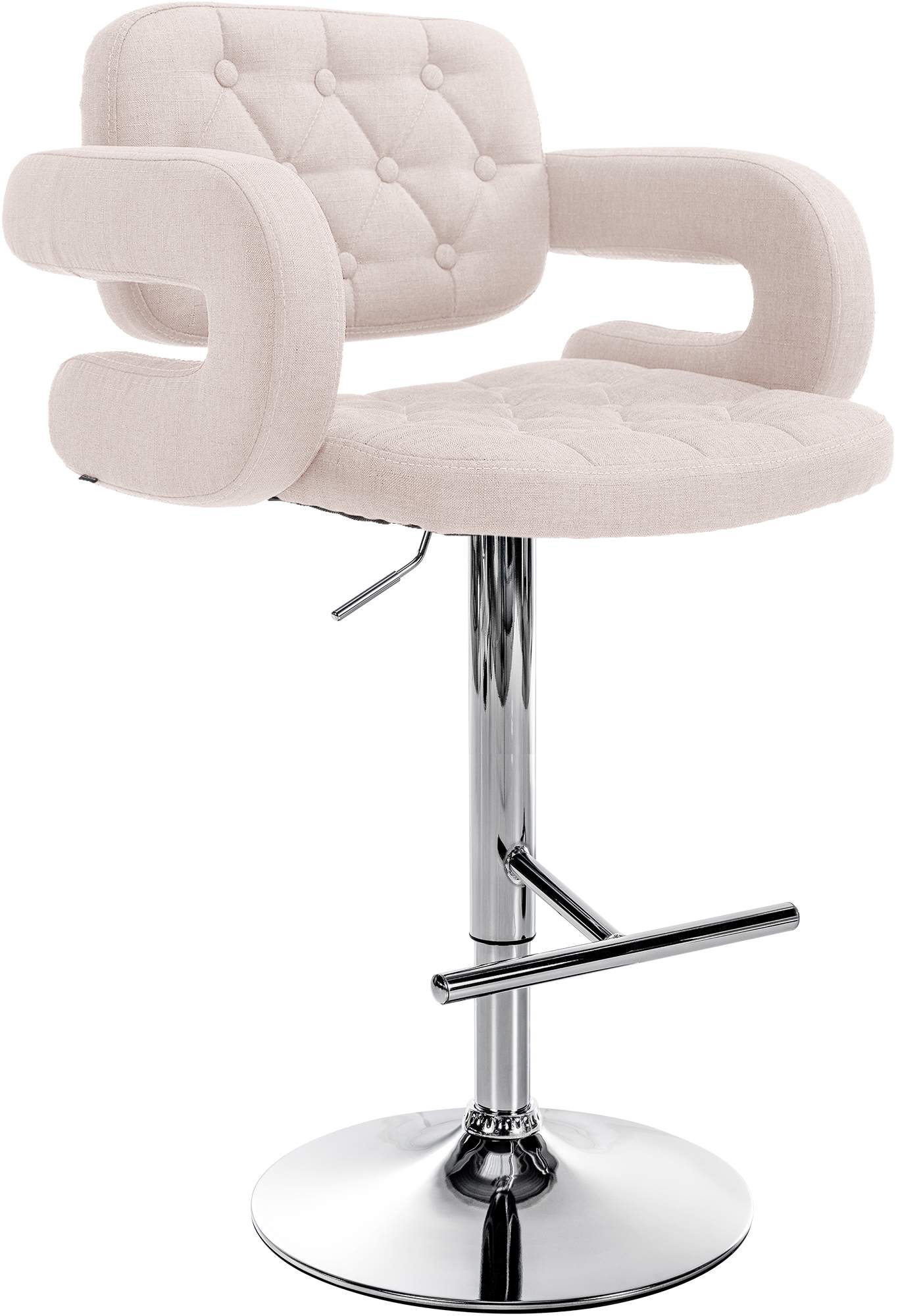 Barhocker Dublin Stoff beige chrom