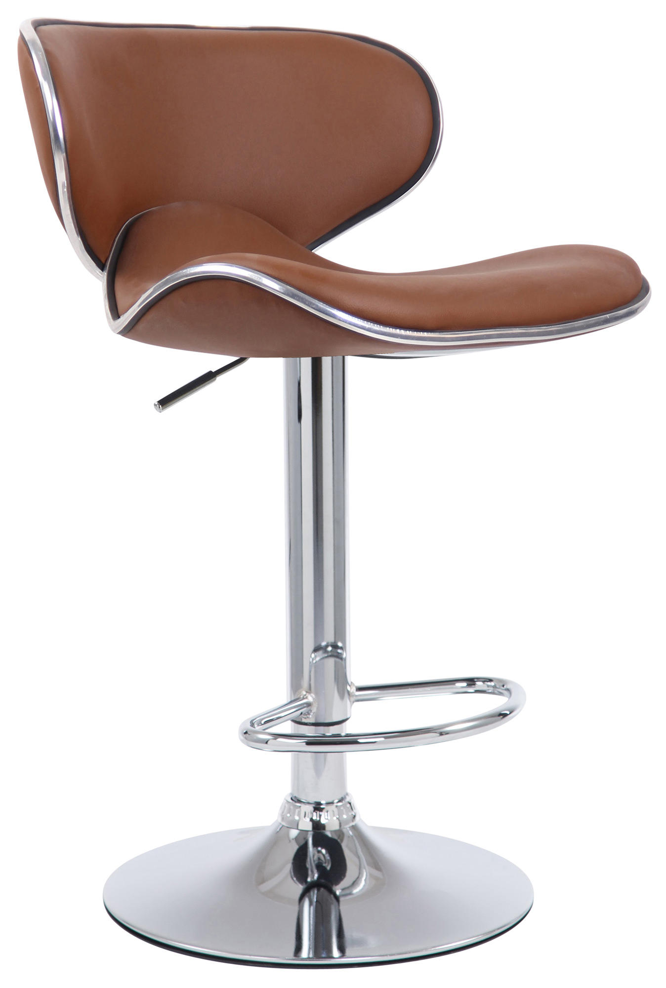 2er Set Barhocker Las Vegas Kunstleder hellbraun chrom