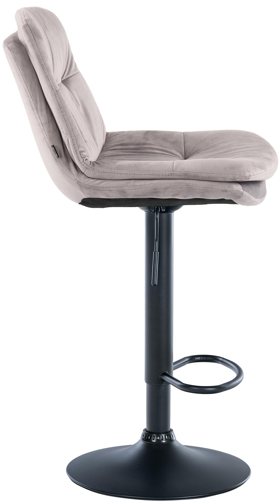 Barhocker Laurel Samt Metall matt schwarz grau
